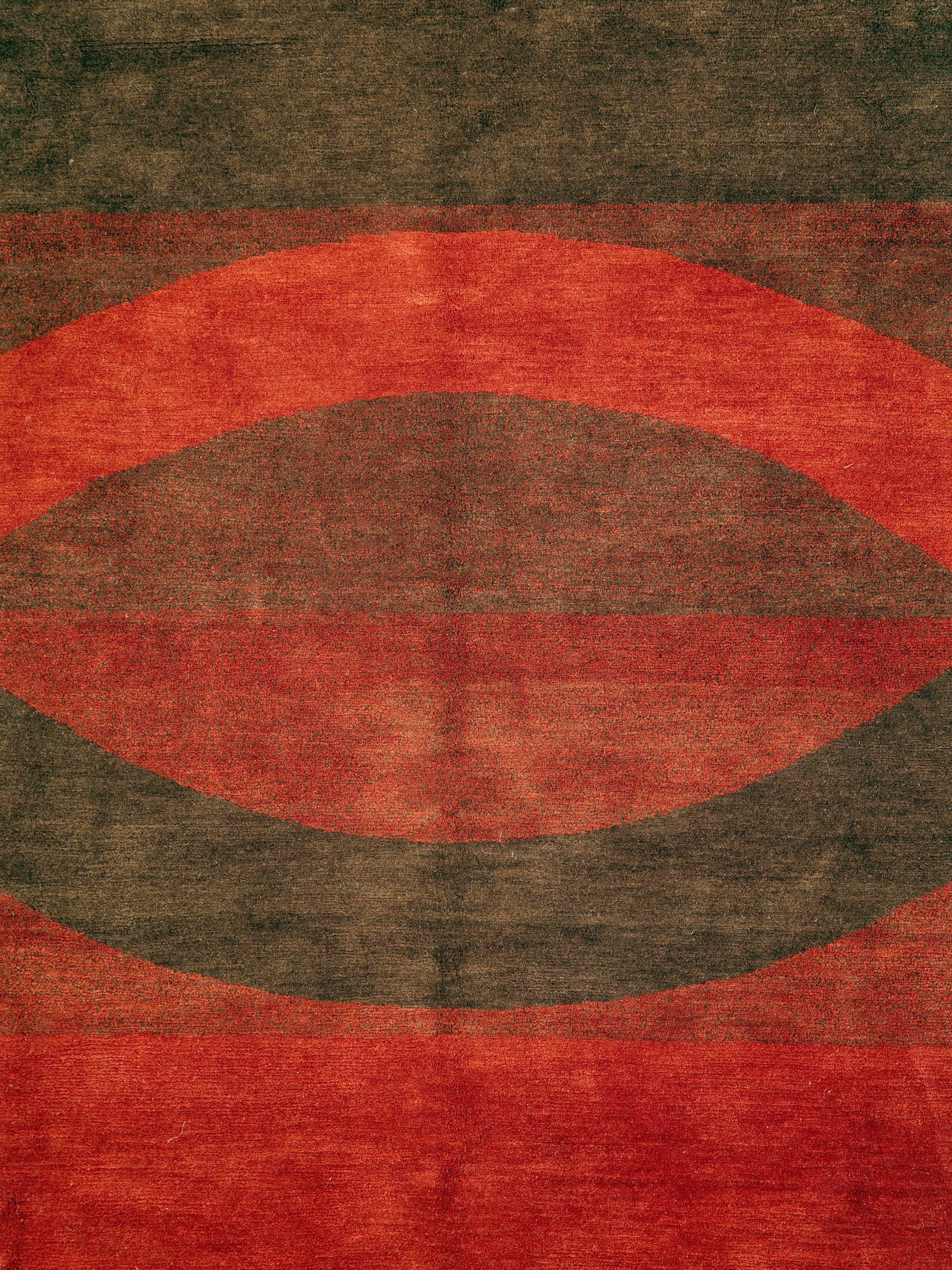 A modern Tibetan deco rug from the 21st century.