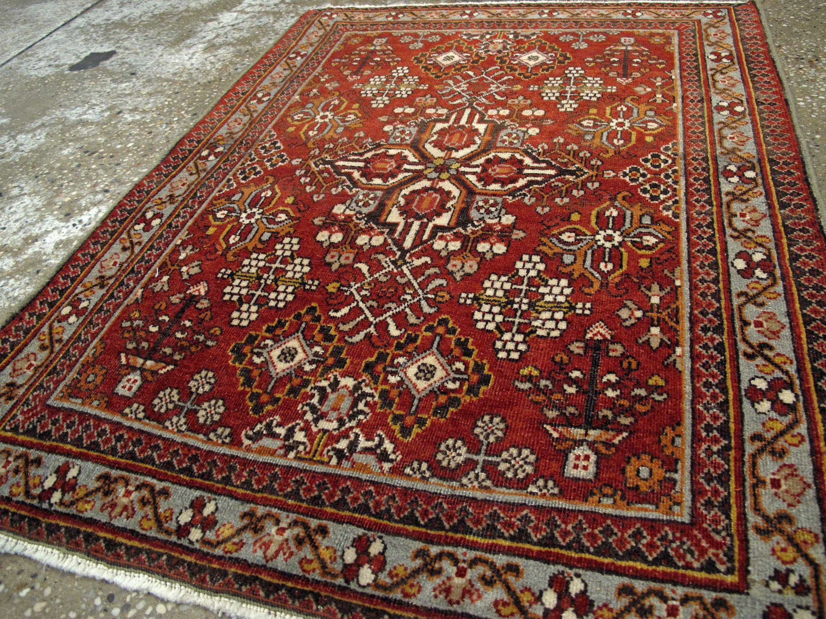 Antique Persian Joshegan Rug In Excellent Condition For Sale In New York, NY