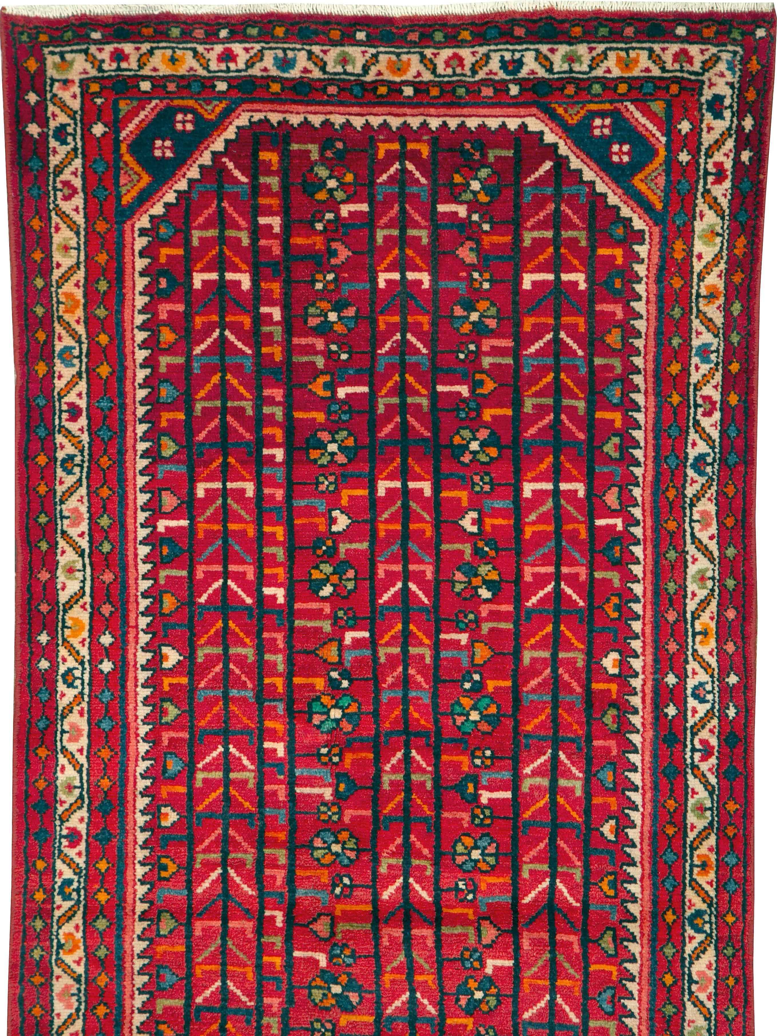Rustic Vintage Persian Malayer Rug For Sale