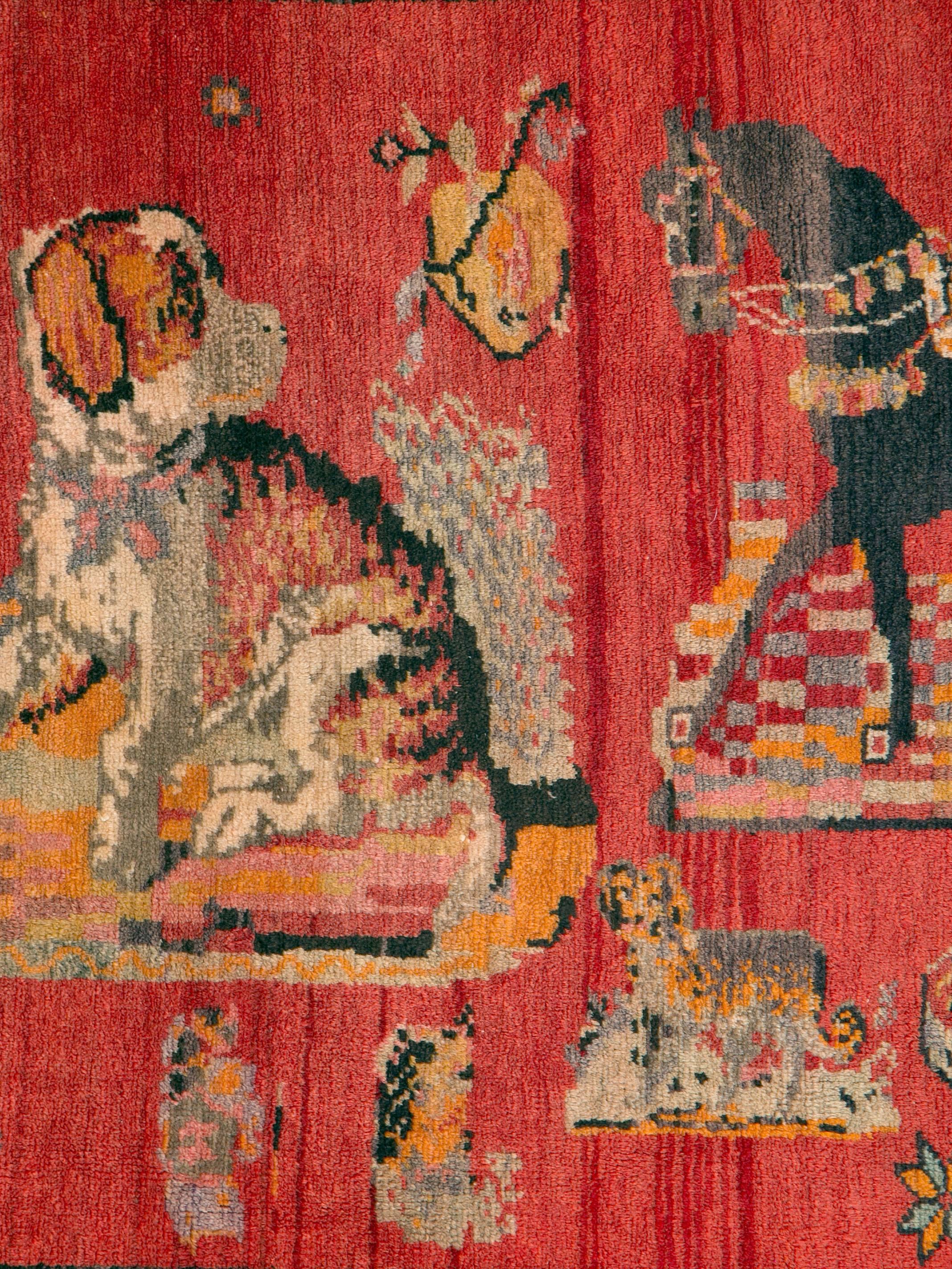 Kaukasischer Karabagh-Teppich im Vintage-Stil (Postmoderne) im Angebot