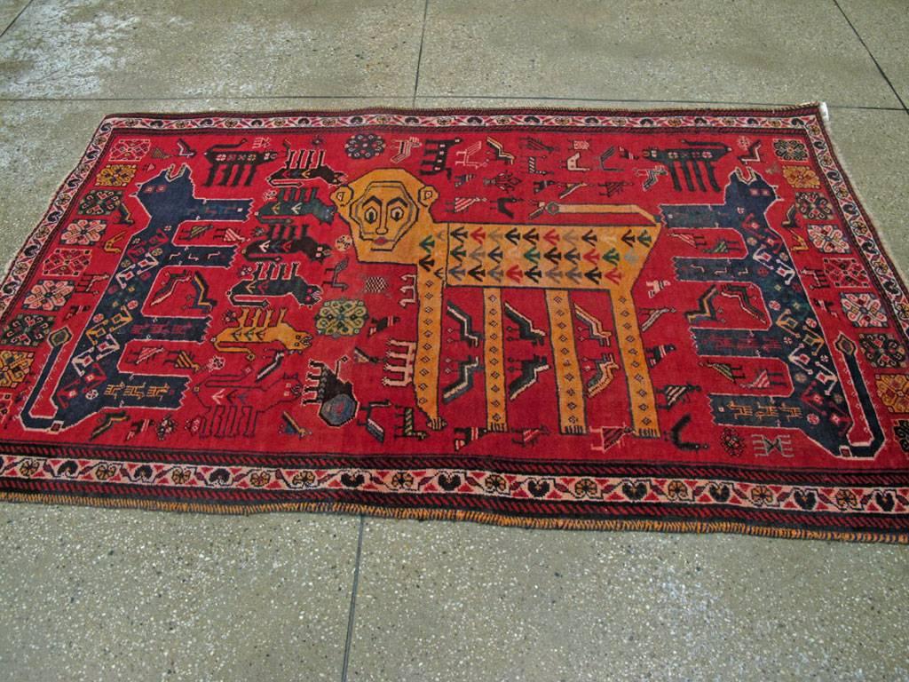 Vintage Persian Afshar Rug In Excellent Condition For Sale In New York, NY