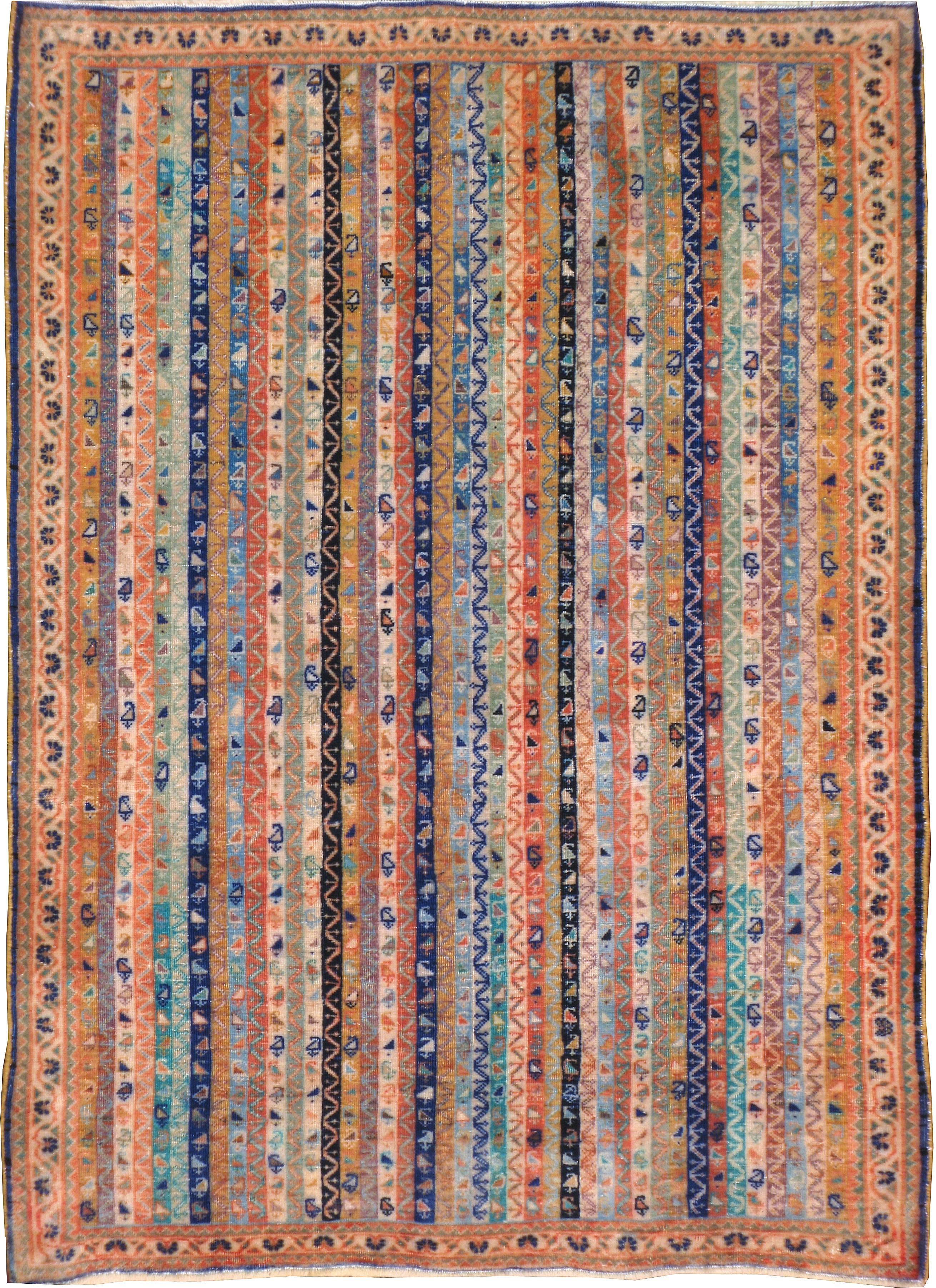 An antique Persian Afshar rug from the second quarter of the 20th century.