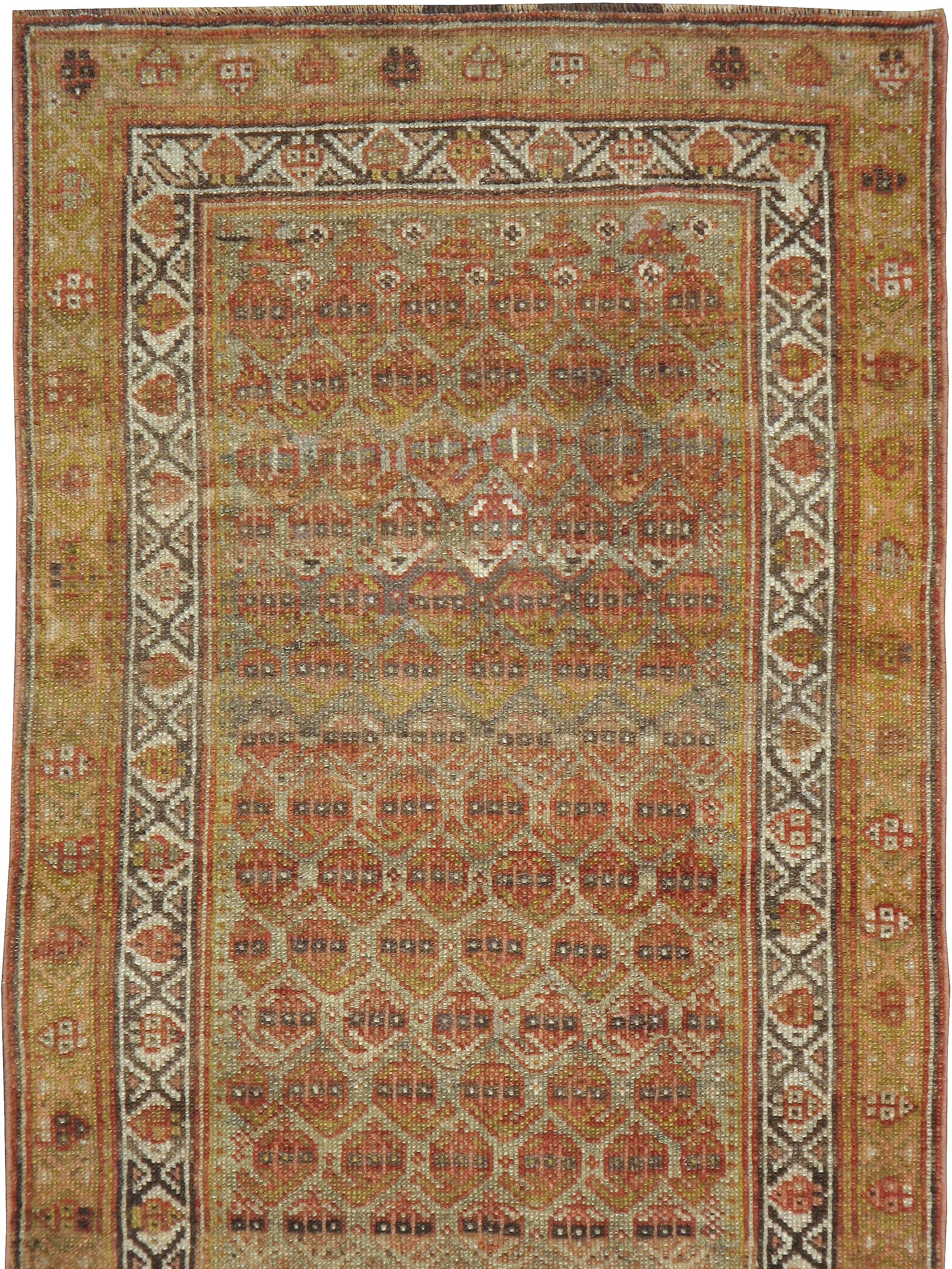 Tissé à la main Tapis de couloir persan ancien Malayer en vente