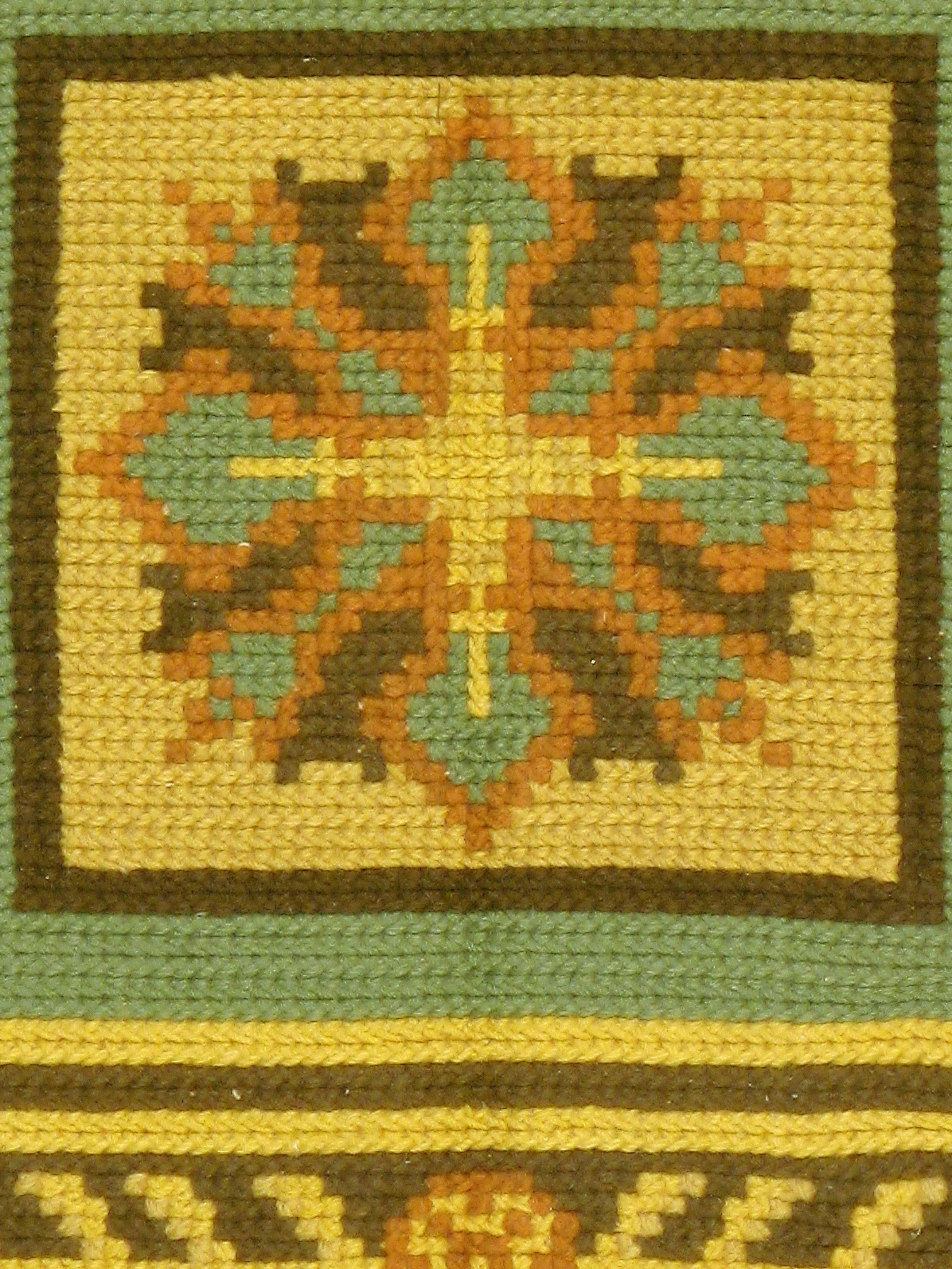 A vintage Portuguese needlepoint carpet from the mid-20th century.