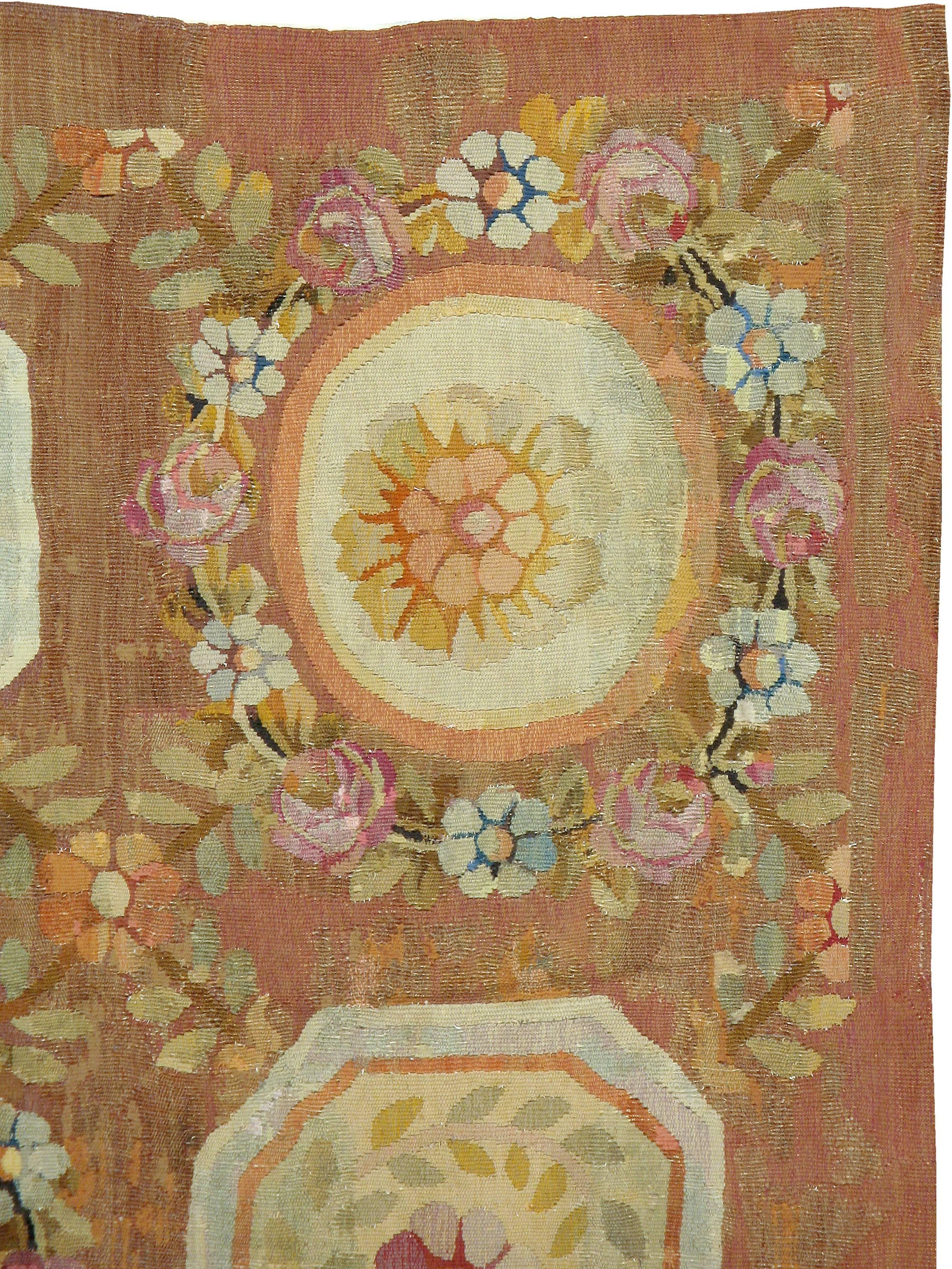 Antique French Aubusson Rug In Fair Condition For Sale In New York, NY