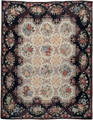 Antique European Needlepoint Flat-Weave Rug