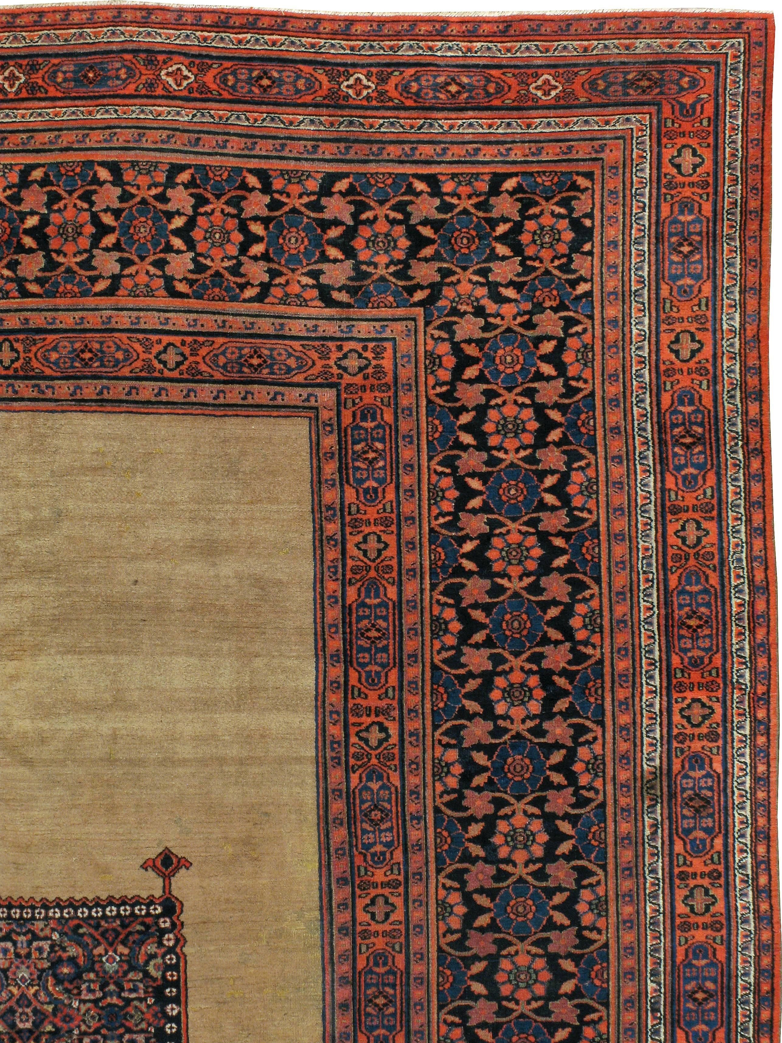 Hand-Woven Antique Persian Dorokhsh Rug For Sale