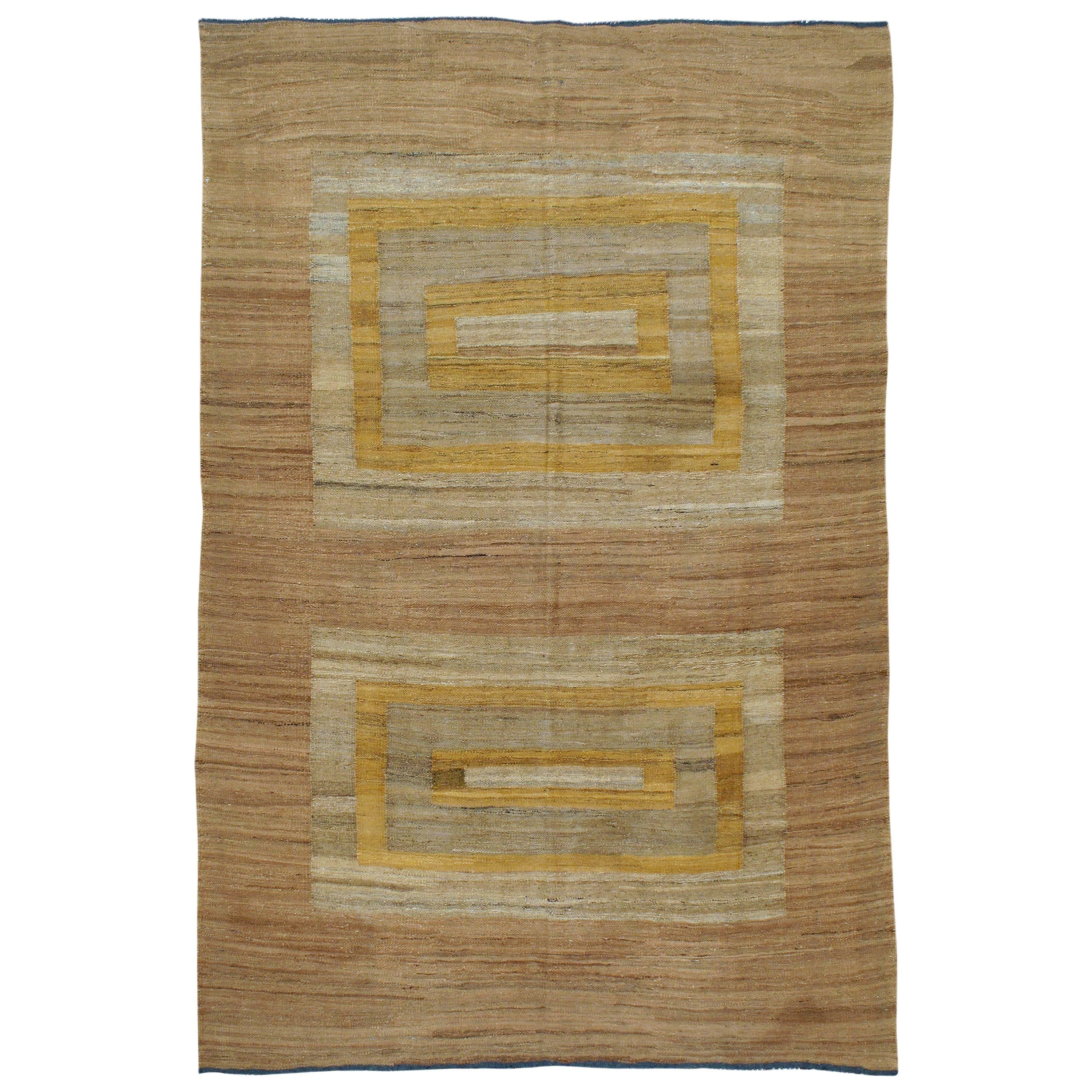 Modern Turkish Flat-Weave Kilim Rug