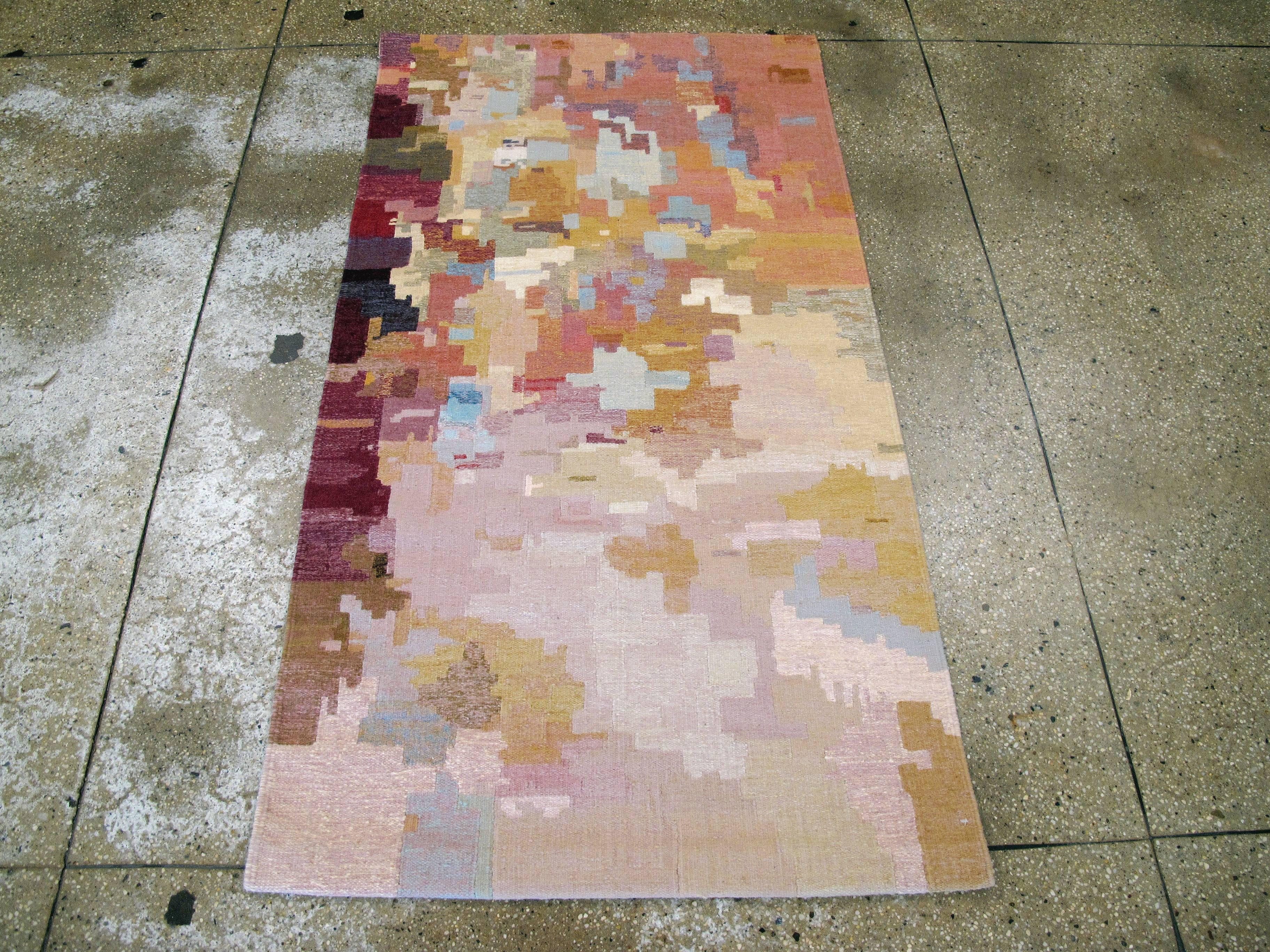 Hand-Woven Modern French Tapestry