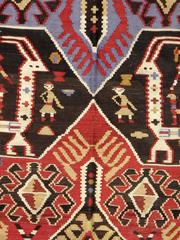 Antique Russian Kuba Kilim Flat-Weave Rug