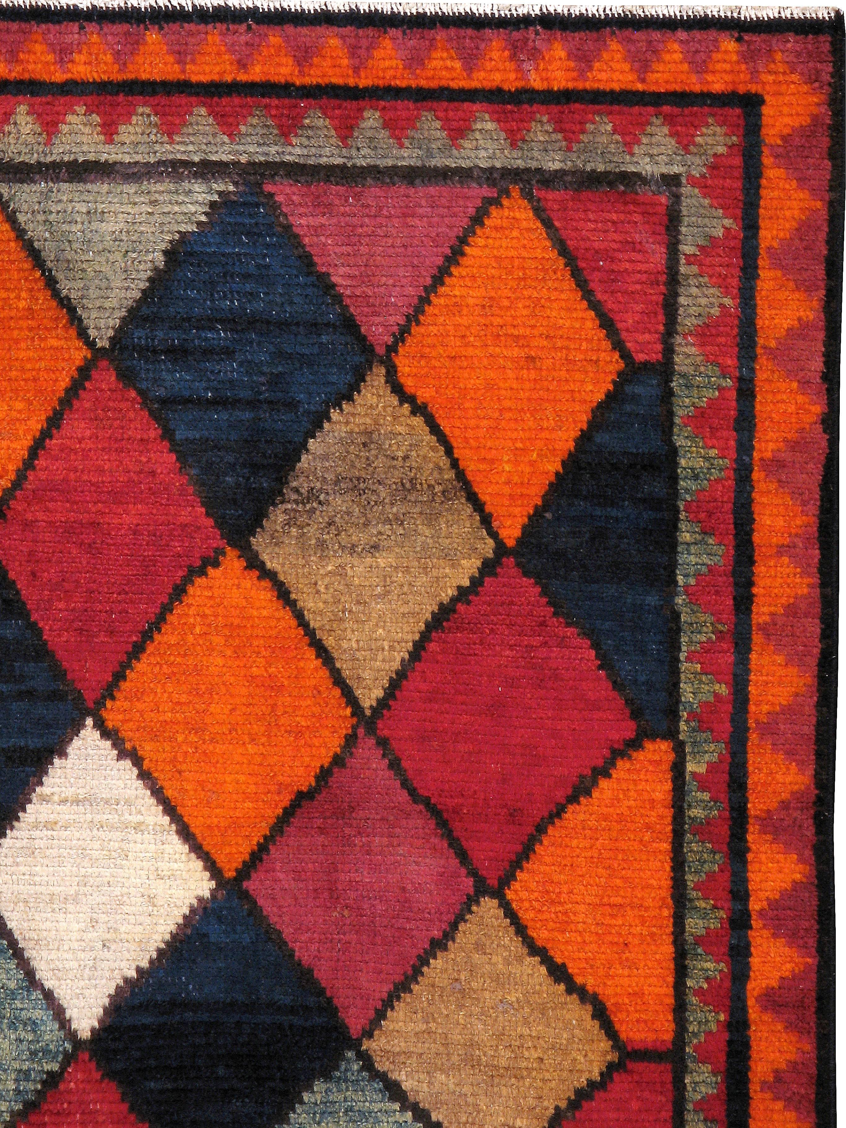 A vintage Persian Gabbeh carpet from the second quarter of the 20th century.