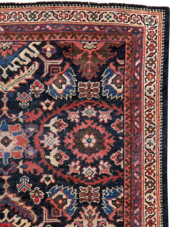 Hand-Woven Antique Persian Mahal Rug