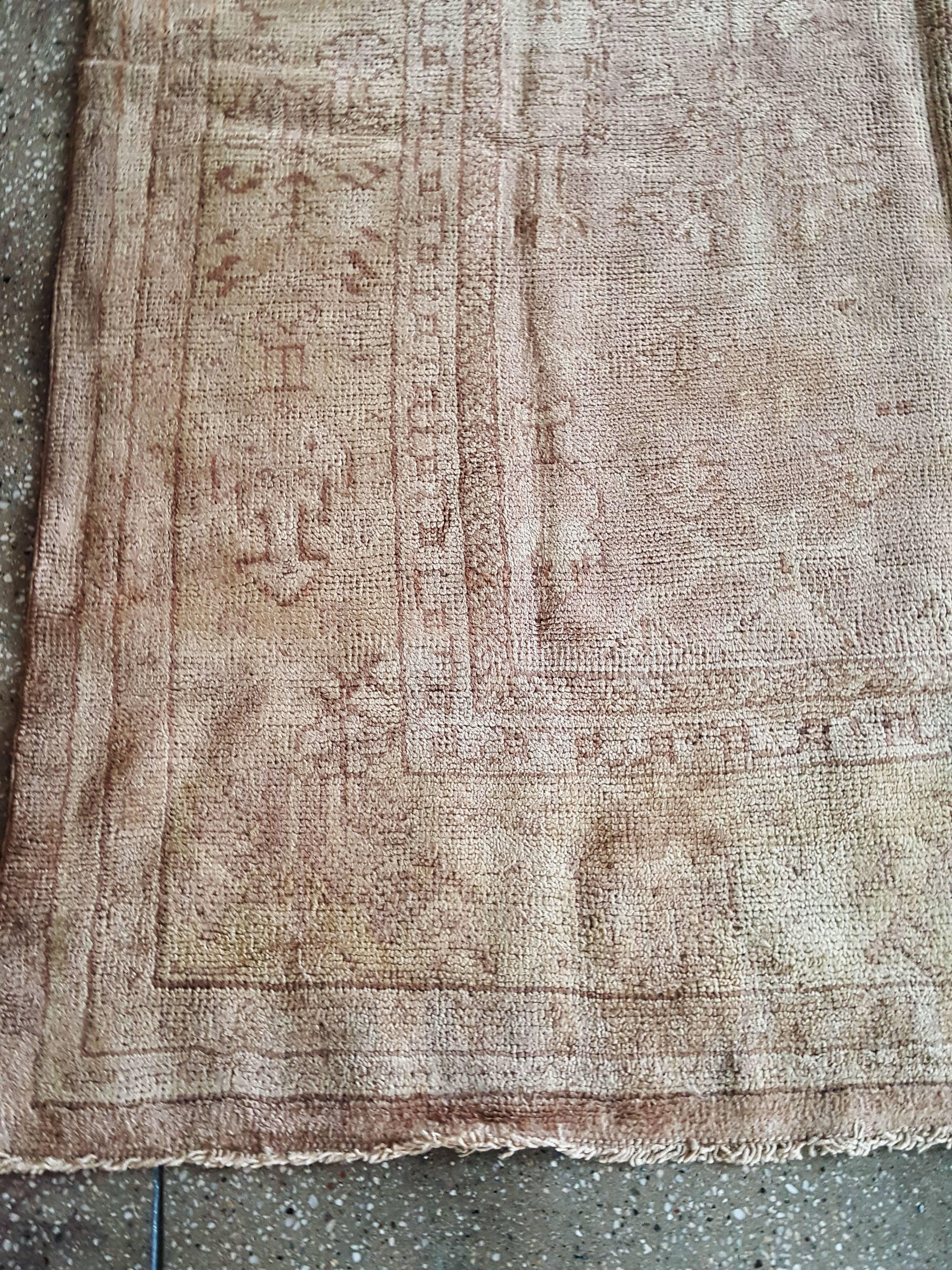 Wool Antique Turkish Oushak Rug