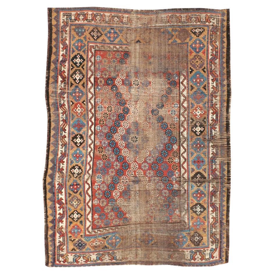 Fin du 19e siècle, tapis d
accent persan kurde antique et vieilli