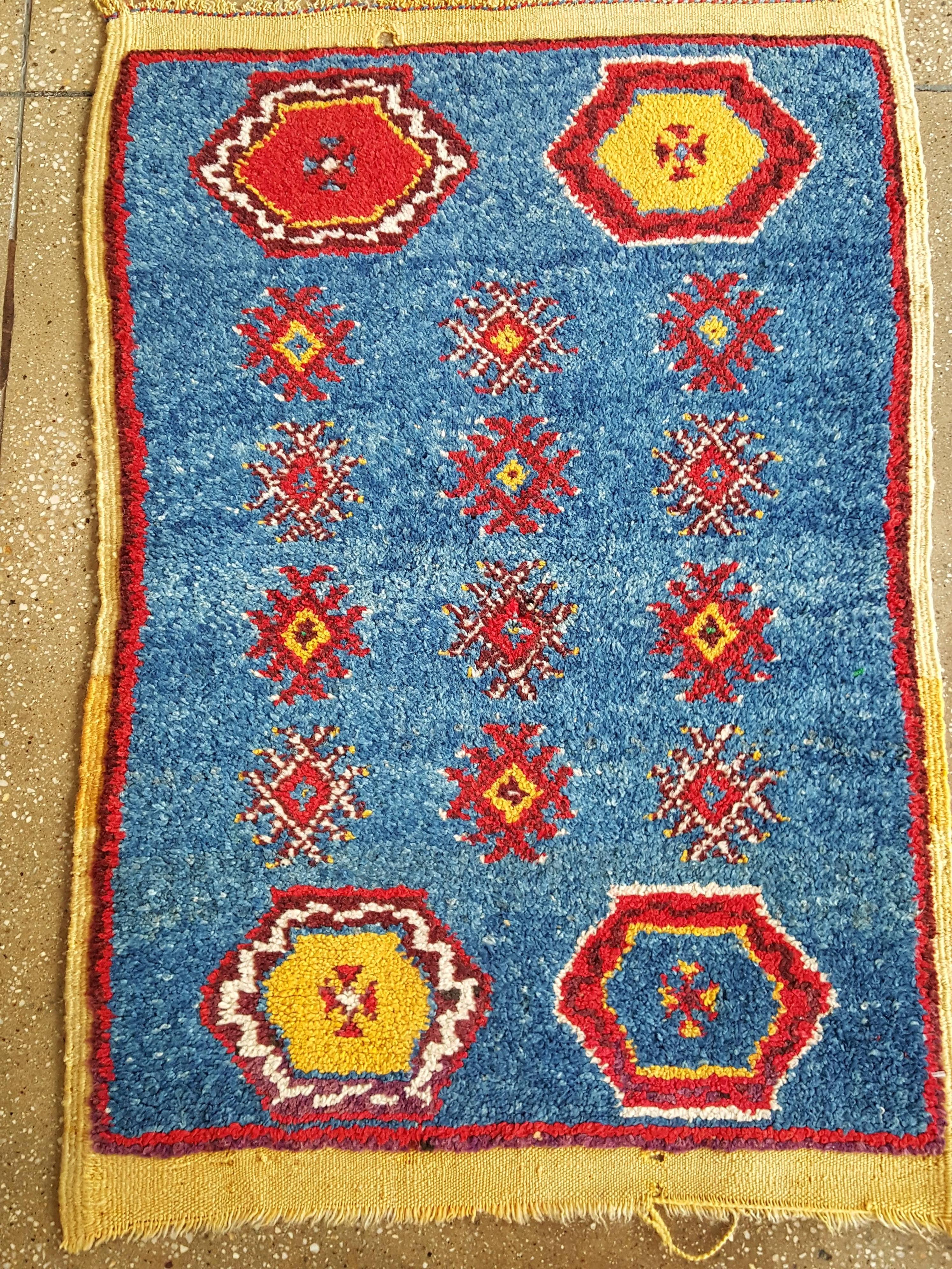 Hand-Knotted Vintage Moroccan Berber Rug