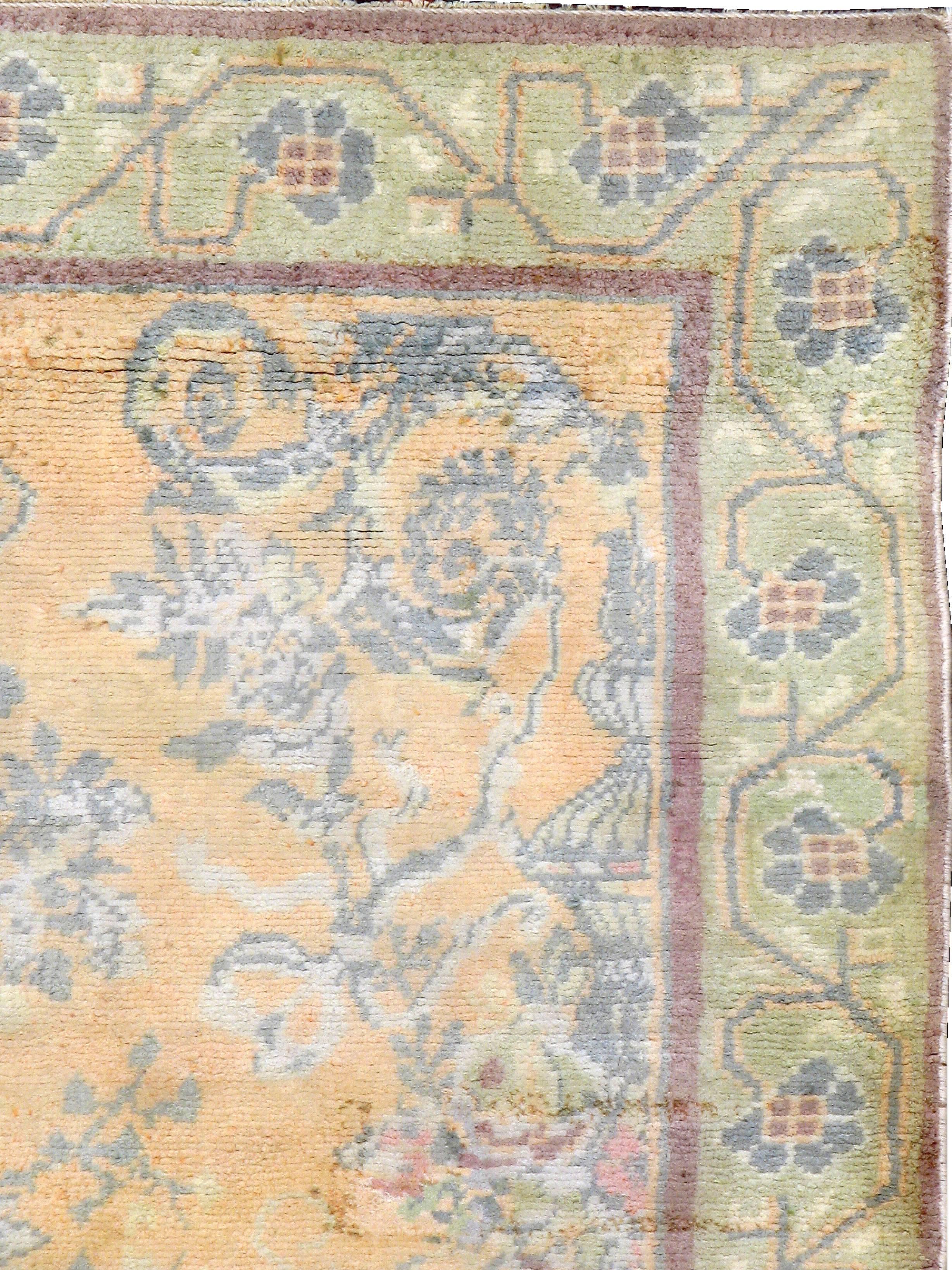 Agra-Teppich aus indischer Baumwolle (Handgeknüpft) im Angebot