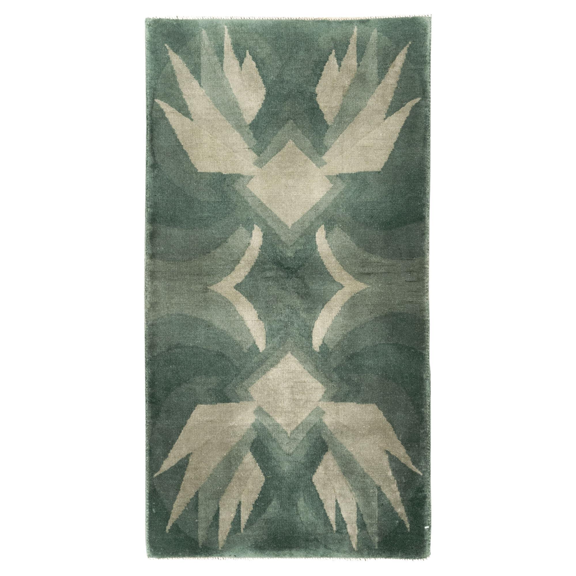 Vintage Chinese Art Deco Throw Rug