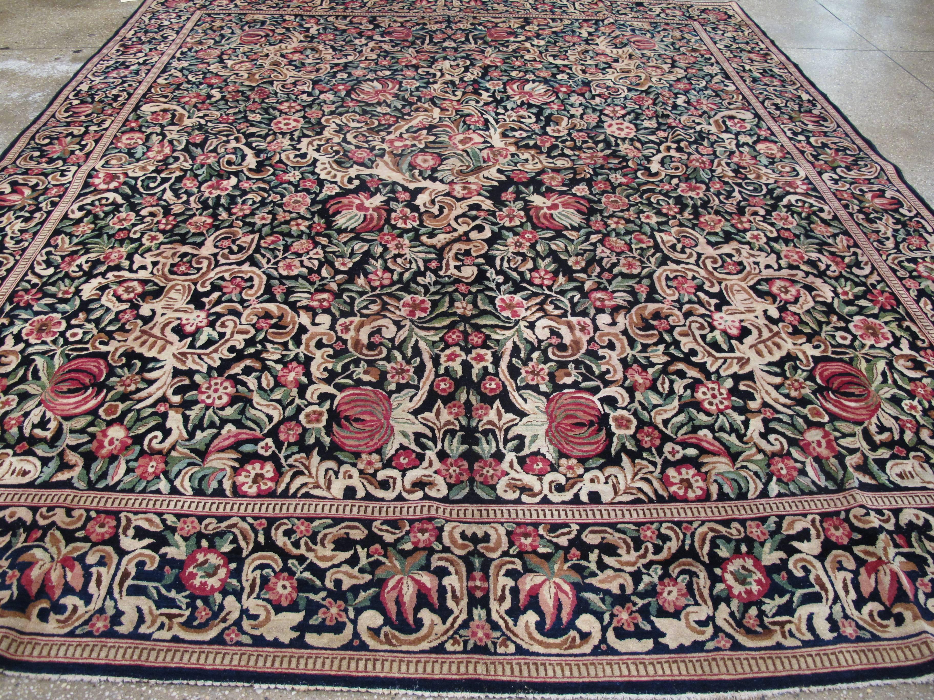 Alter persischer Kashan-Teppich (Handgeknüpft) im Angebot