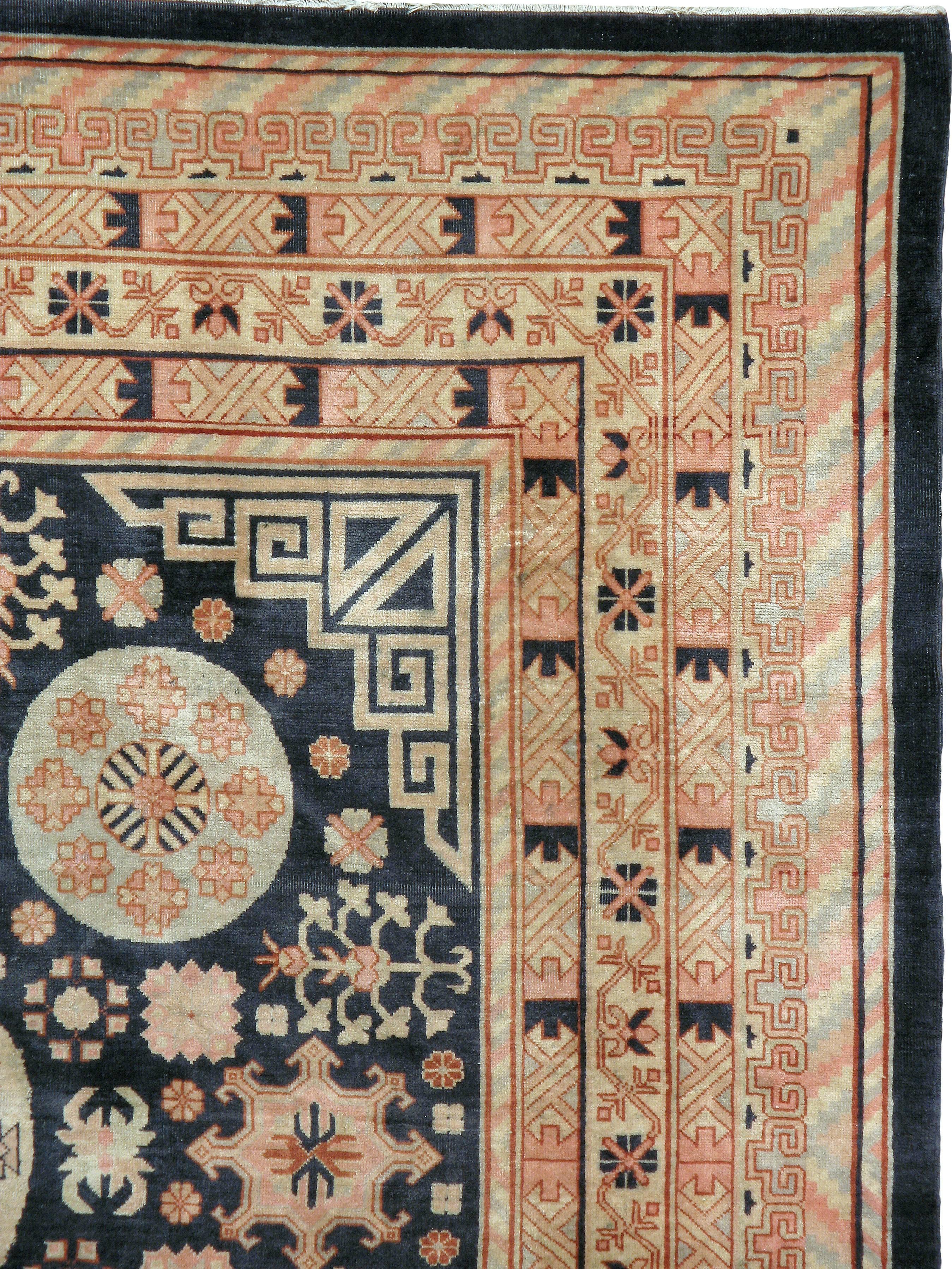 Hand-Woven Antique East Turkestan Khotan Rug