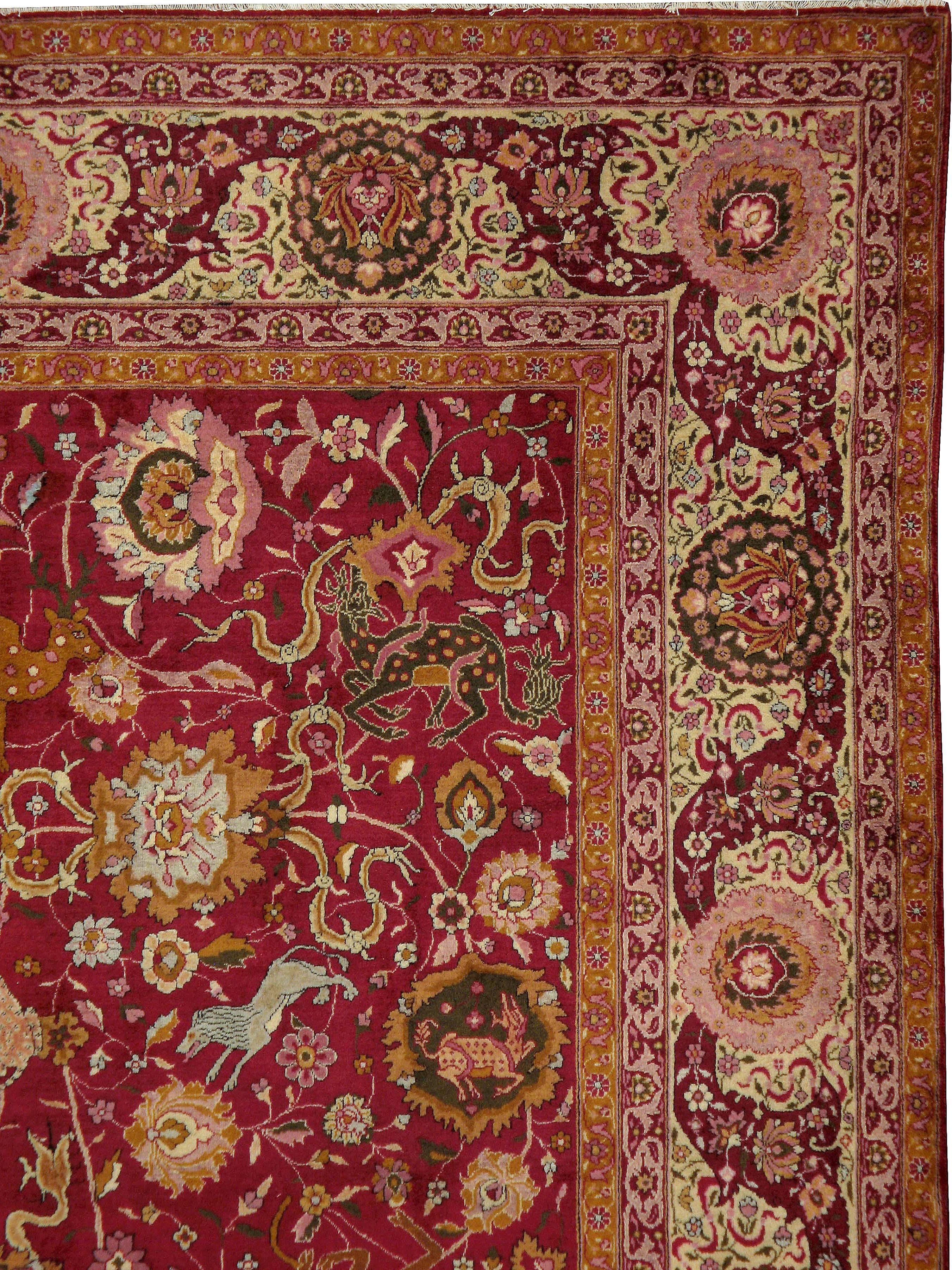 Agra Antique Indian Lahore Rug For Sale