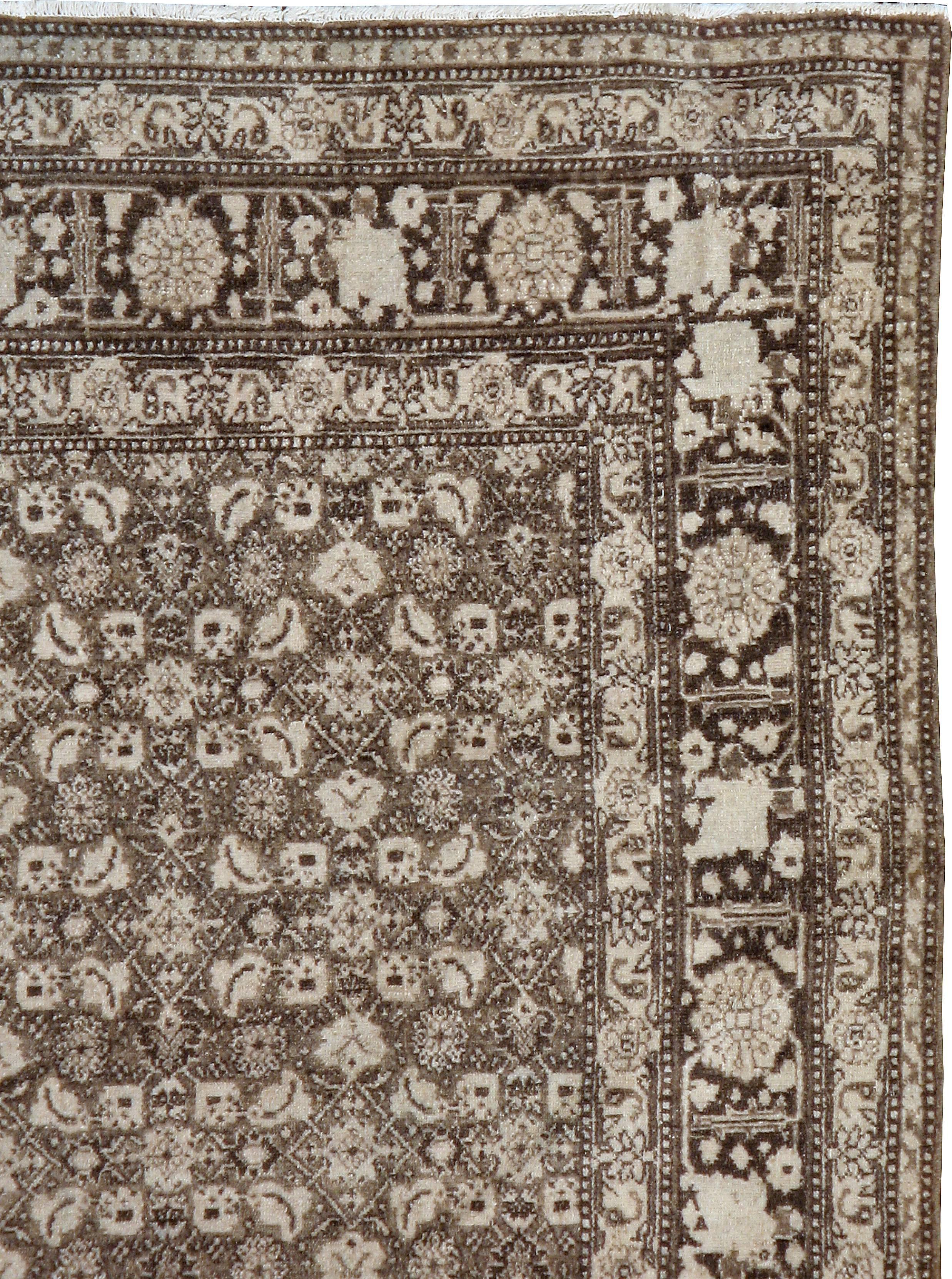 Hand-Woven Antique Persian Senneh Tabriz Rug For Sale