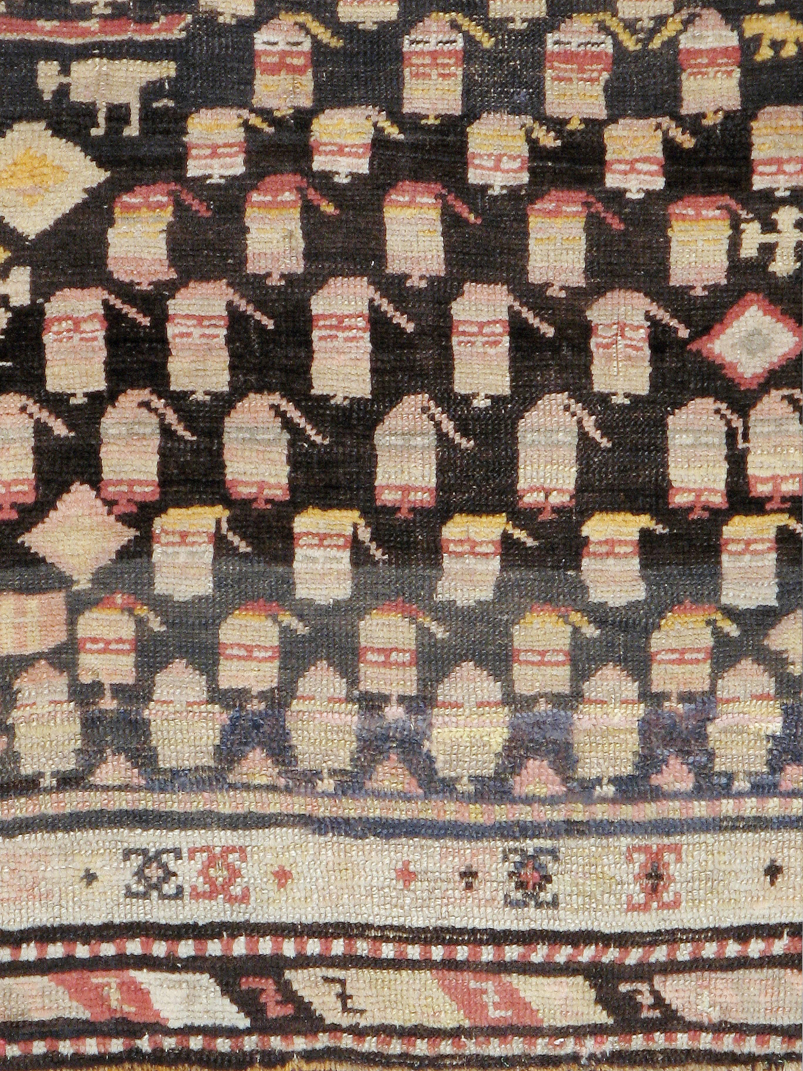 Hand-Woven Antique Persian Kurd Rug For Sale