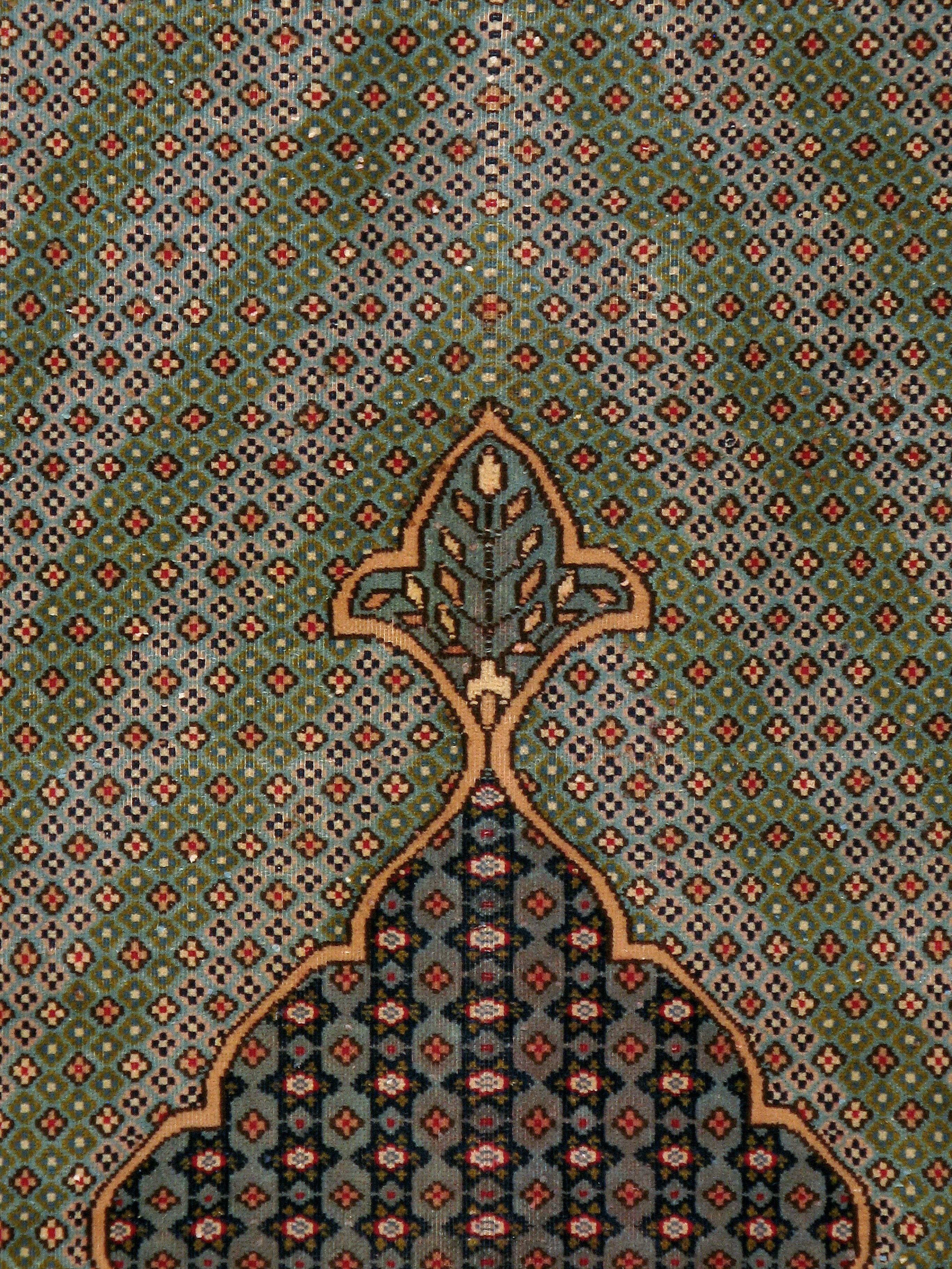 A vintage Qum Deco style carpet from the second half of the 20th century.