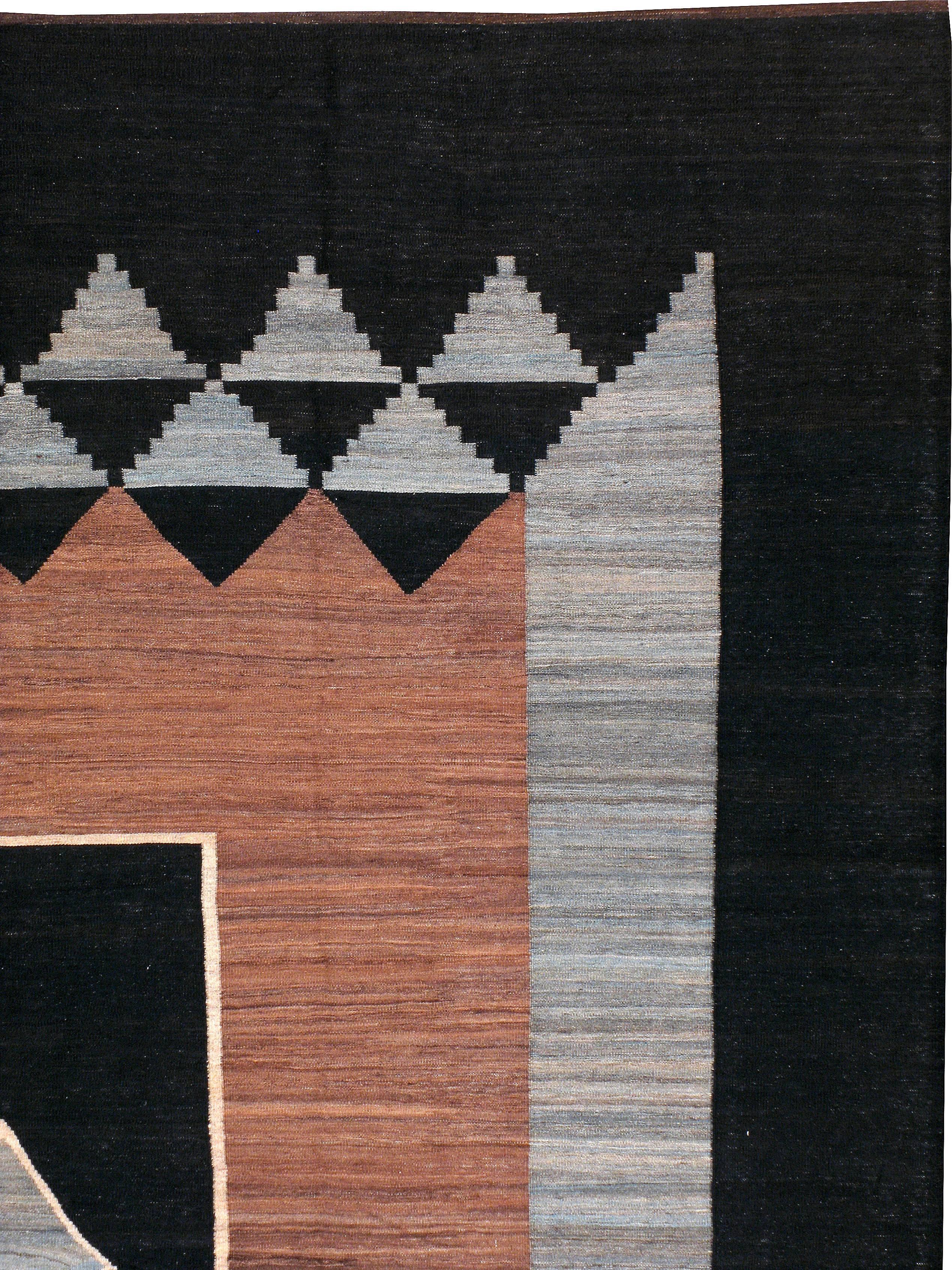 Late 20th Century Modern Persian Kilim Style Flat-Weave