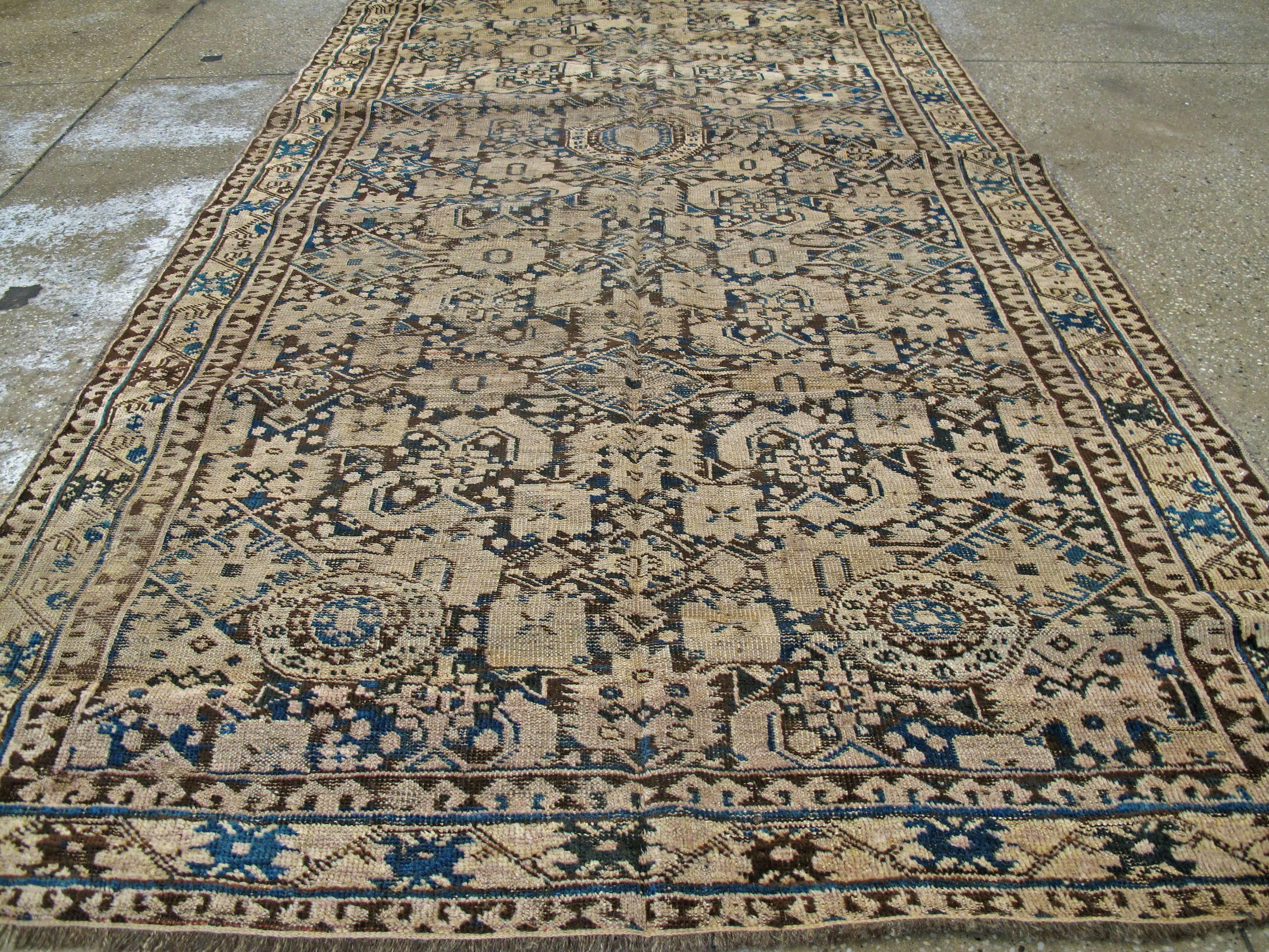 Hand-Knotted Antique Central Asian Turkoman Rug For Sale