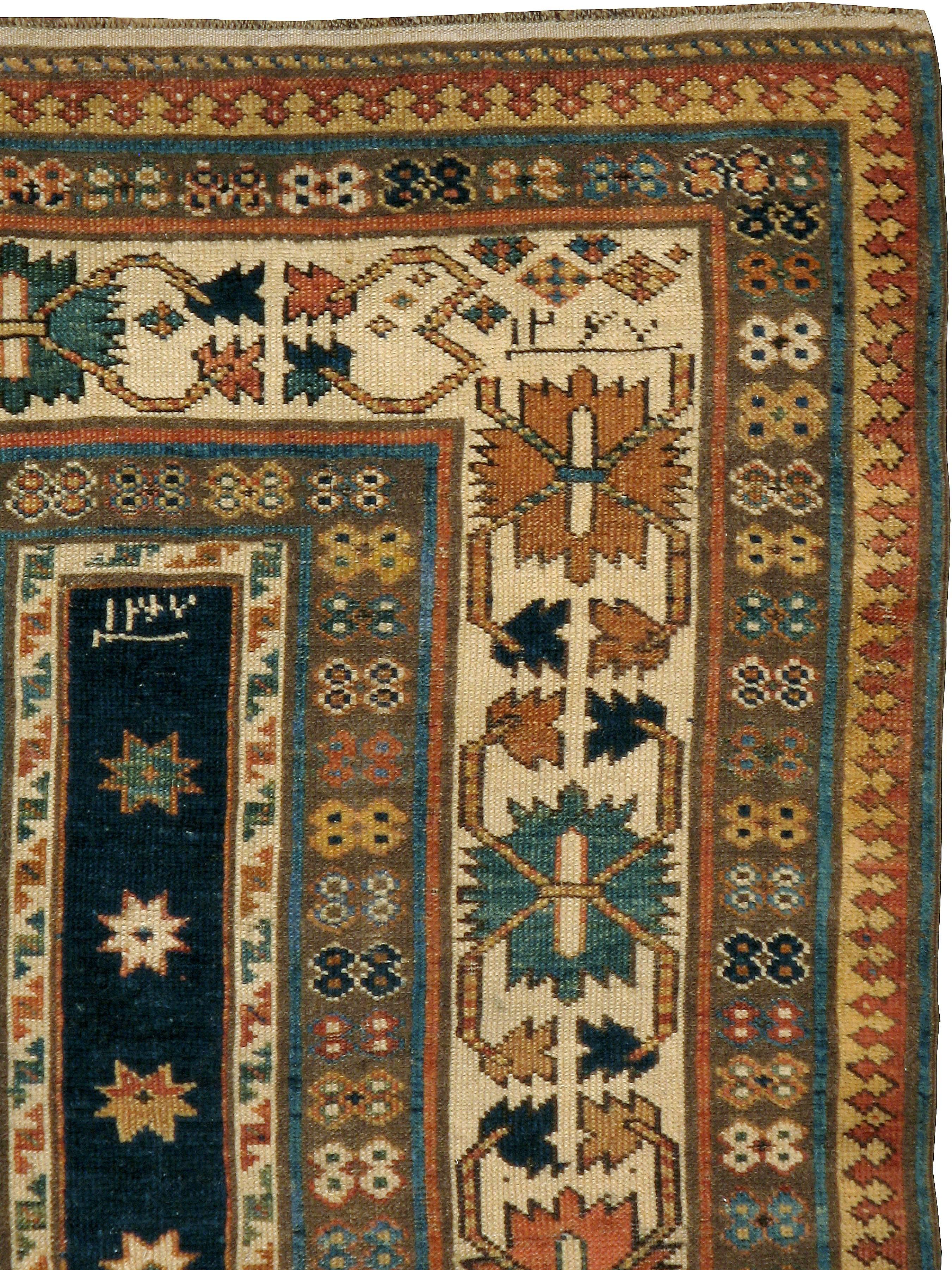 An antique Caucasian carpet from the late 19th century.