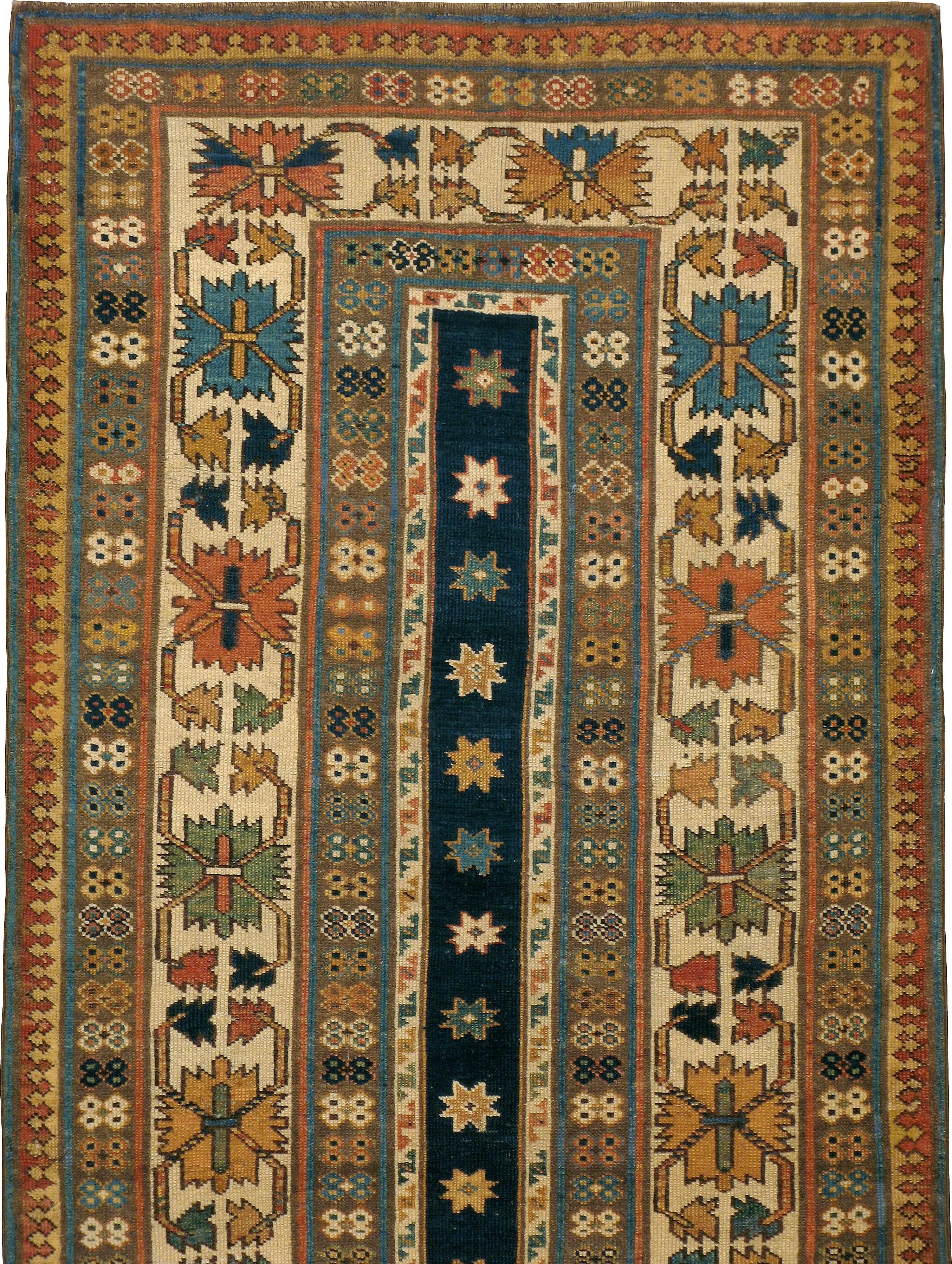 Hand-Woven Antique Caucasian Rug