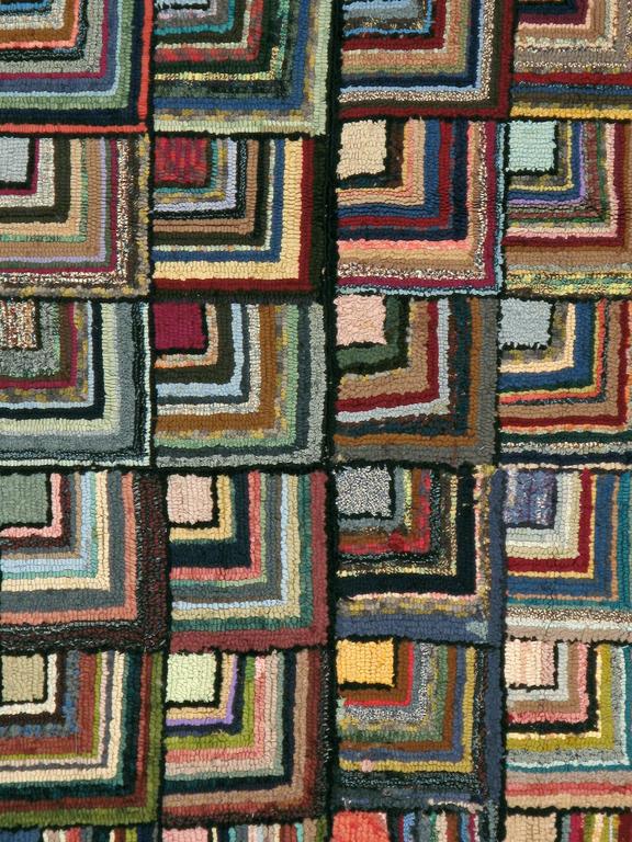 Vintage American Hook Rug at 1stdibs