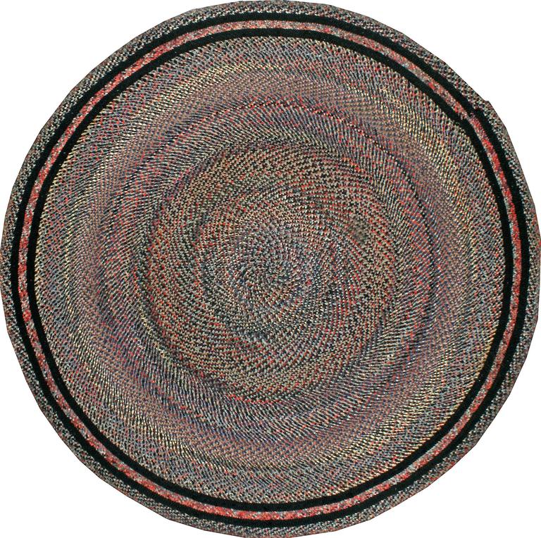 Vintage American Braided Rug For Sale at 1stdibs