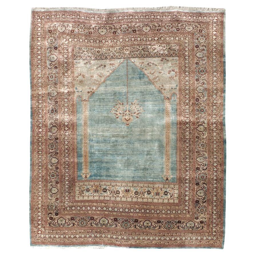 Tappeto antico Tabriz in seta persiana