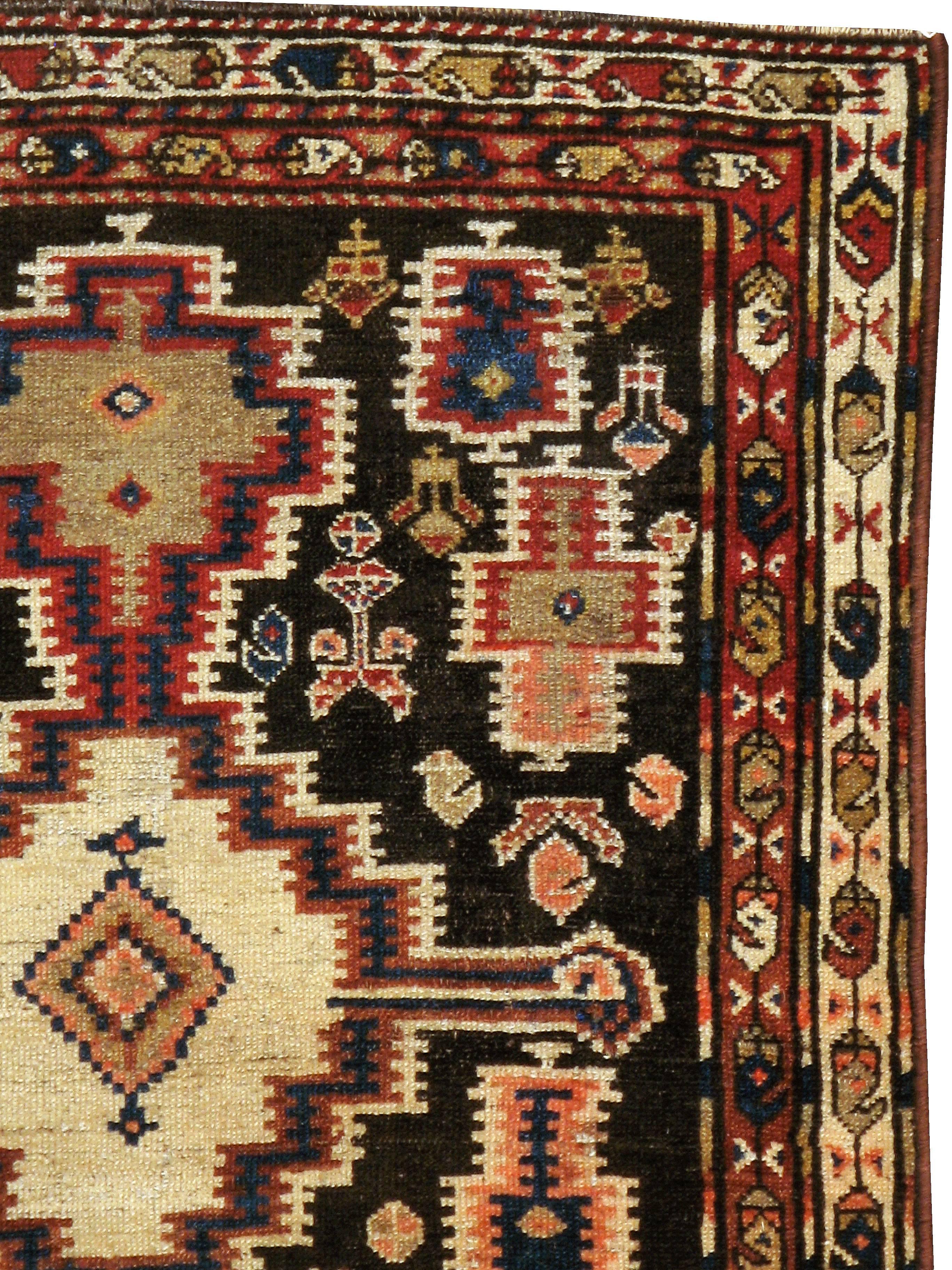 Hand-Woven Antique Persian Kurd Rug