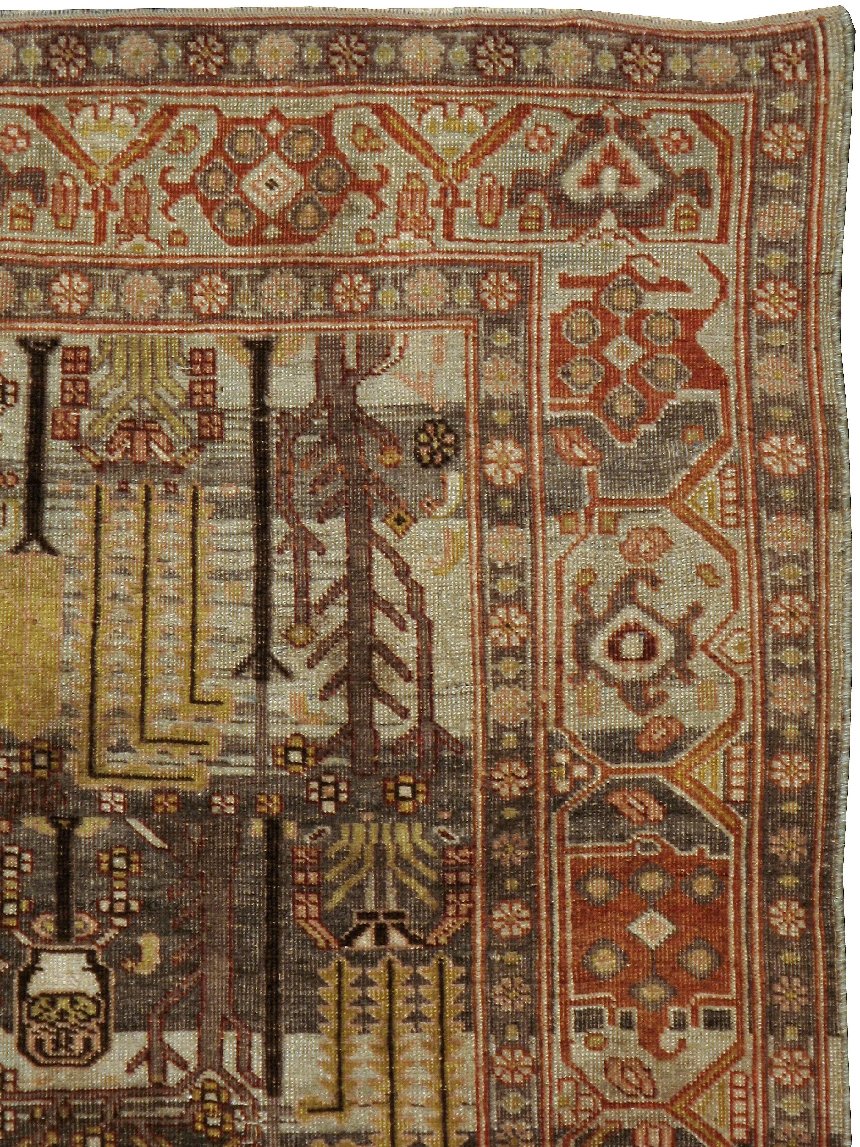 Hand-Woven Antique Persian Bidjar Rug For Sale