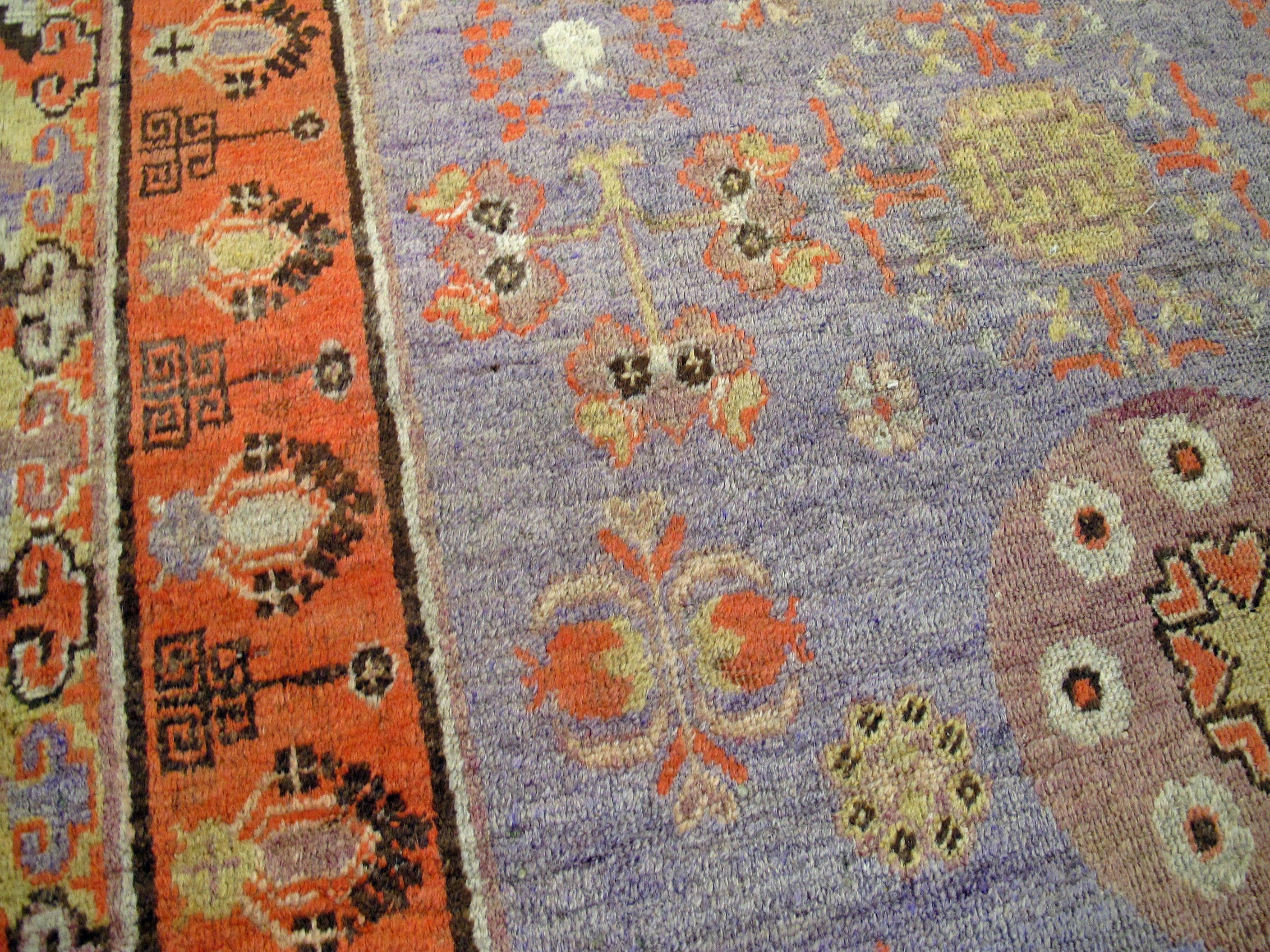 Antique East Turkestan Khotan Rug In Excellent Condition In New York, NY