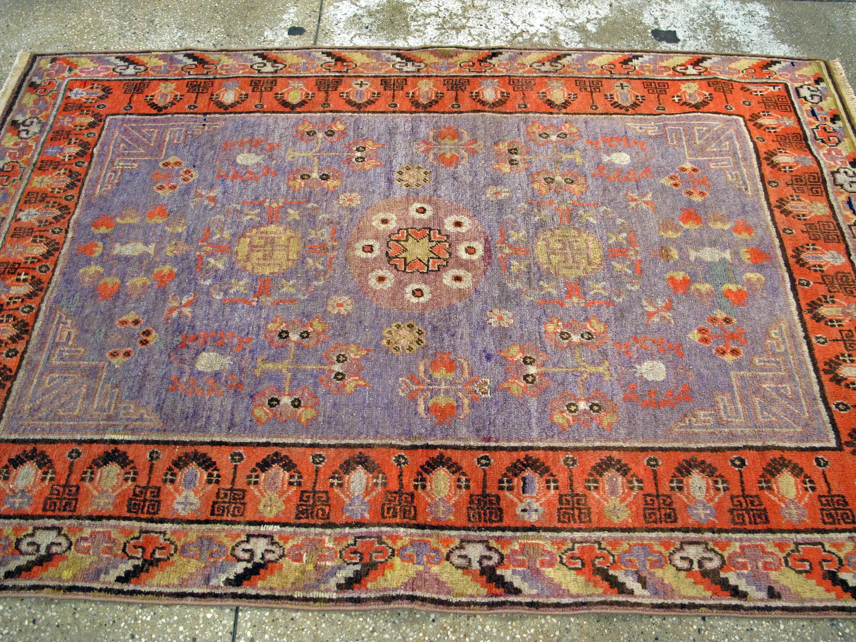 Wool Antique East Turkestan Khotan Rug