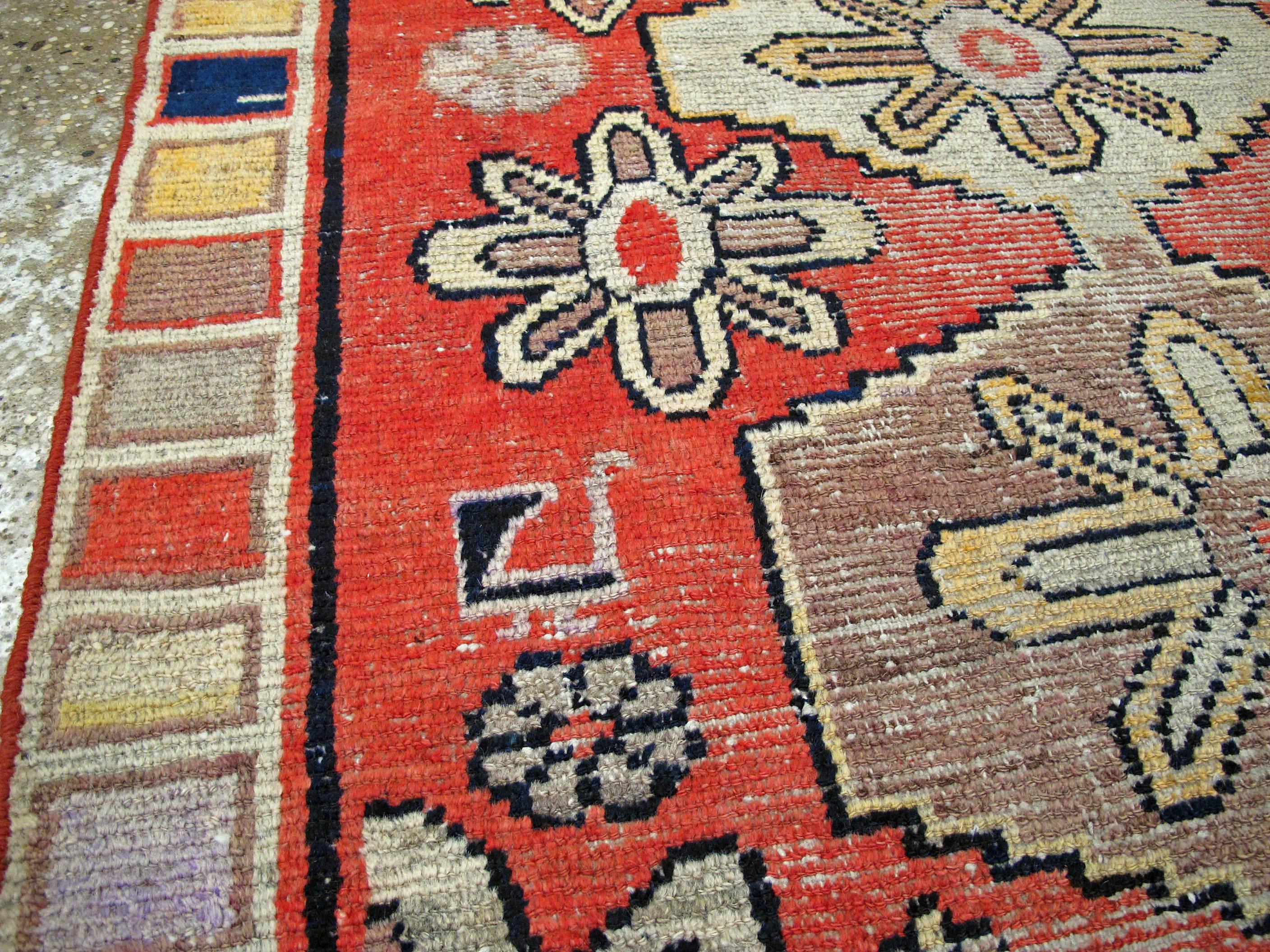 Vintage East Turkestan Khotan Rug In Distressed Condition In New York, NY