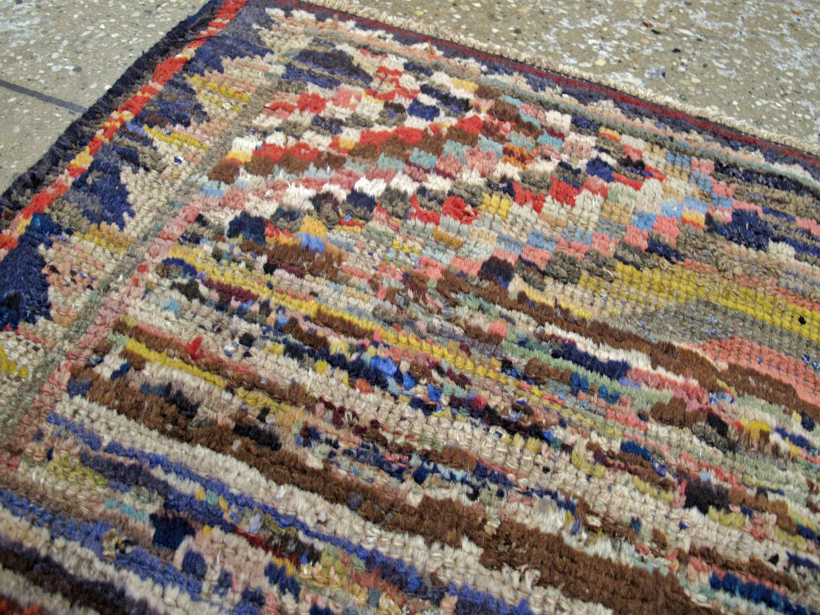 Hand-Knotted Antique Persian Gabbeh Rug