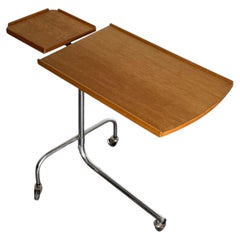 Verstellbarer Rolltisch aus den 1960er Jahren von HMN Denmark aus Teakholz