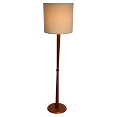 1960s Danish Modern Teak Floor Lamp with Drum Shade