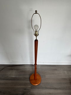 1960s Danish Modern Teak Floor Lamp with Drum Shade