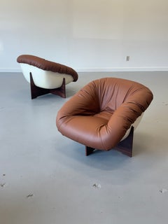 Percival Lafer MP-61 Lounge-Sessel aus den 1970er Jahren aus braunem Leder, Brasilien