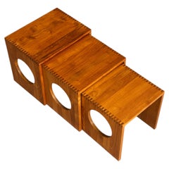 1960s Jens Quistgaard Solid Teak Nesting Tables for Nissen, Denmark.