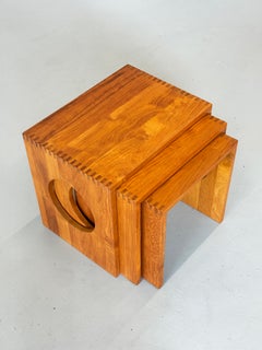 1960s Jens Quistgaard Solid Teak Nesting Tables for Nissen, Denmark.