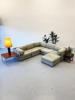 1970s Selig by Simmons Six-Piece Grey Modular Sectional Sofa.