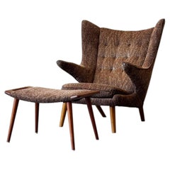 1950s Papa Bear AP19 Chair and ottoman by Hans J. Wegner for A.P. Stolen