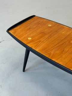 1950s Erik Gustafsson Model 311 Teak and Brass Coffee Table for Treman, Sweden.