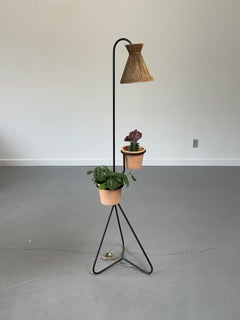 1950s Mathieu Matégot Floor Lamp and Planter, France.